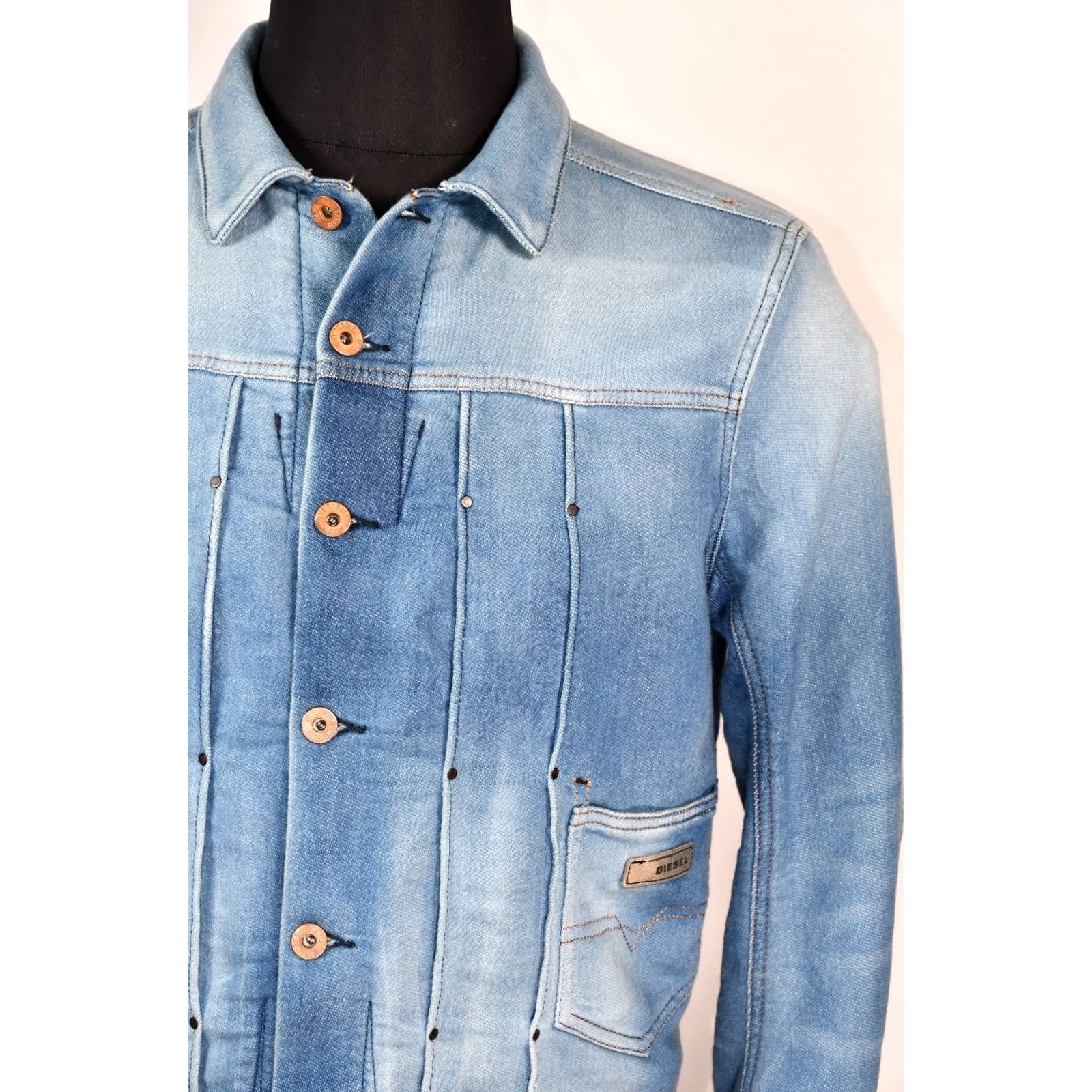 Diesel Diesel Juzicon Denim Jogg Sweat Distressed Men's Jacket Blue M Size US M / EU 48-50 / 2 - 7 Thumbnail