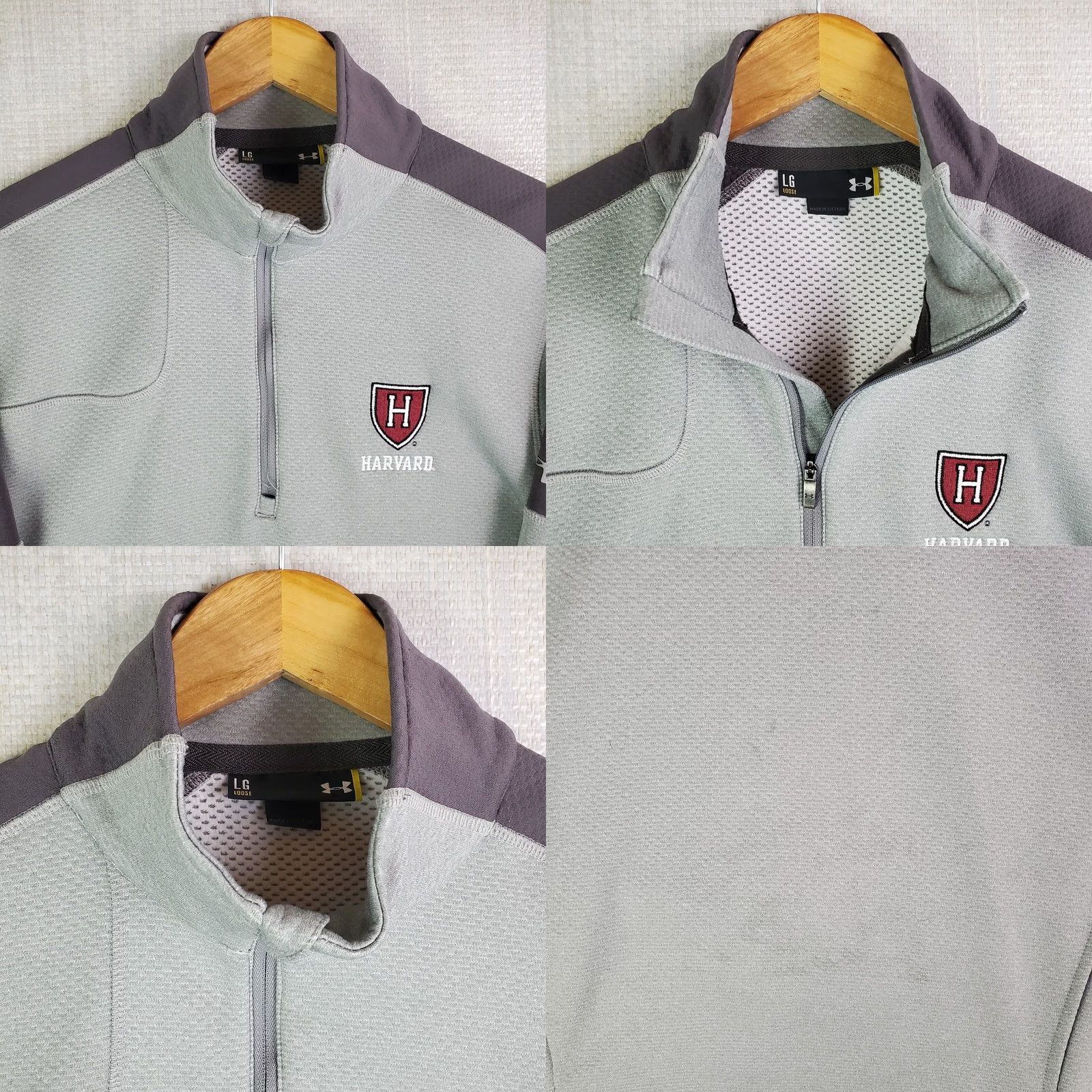 Under Armour VINTAGE Under Armour Harvard 1/2 Zip Golf/Casual Performance Pullover Jacket Gray Mens L XS? Size US L / EU 52-54 / 3 - 9 Thumbnail
