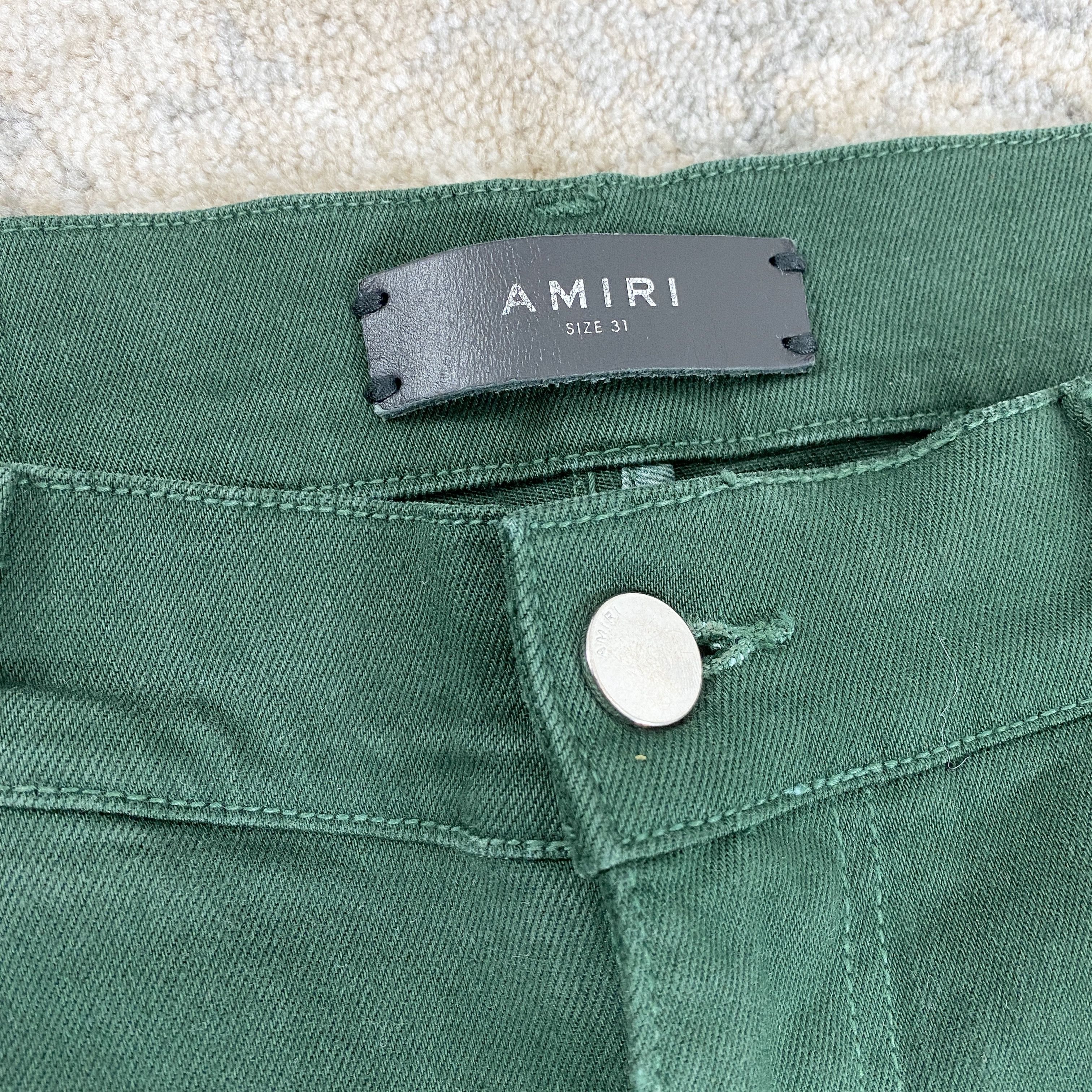 Amiri Amiri Track Stack Striped Skinny Fit Jeans In Green RRP £760 Size US 31 - 5 Thumbnail