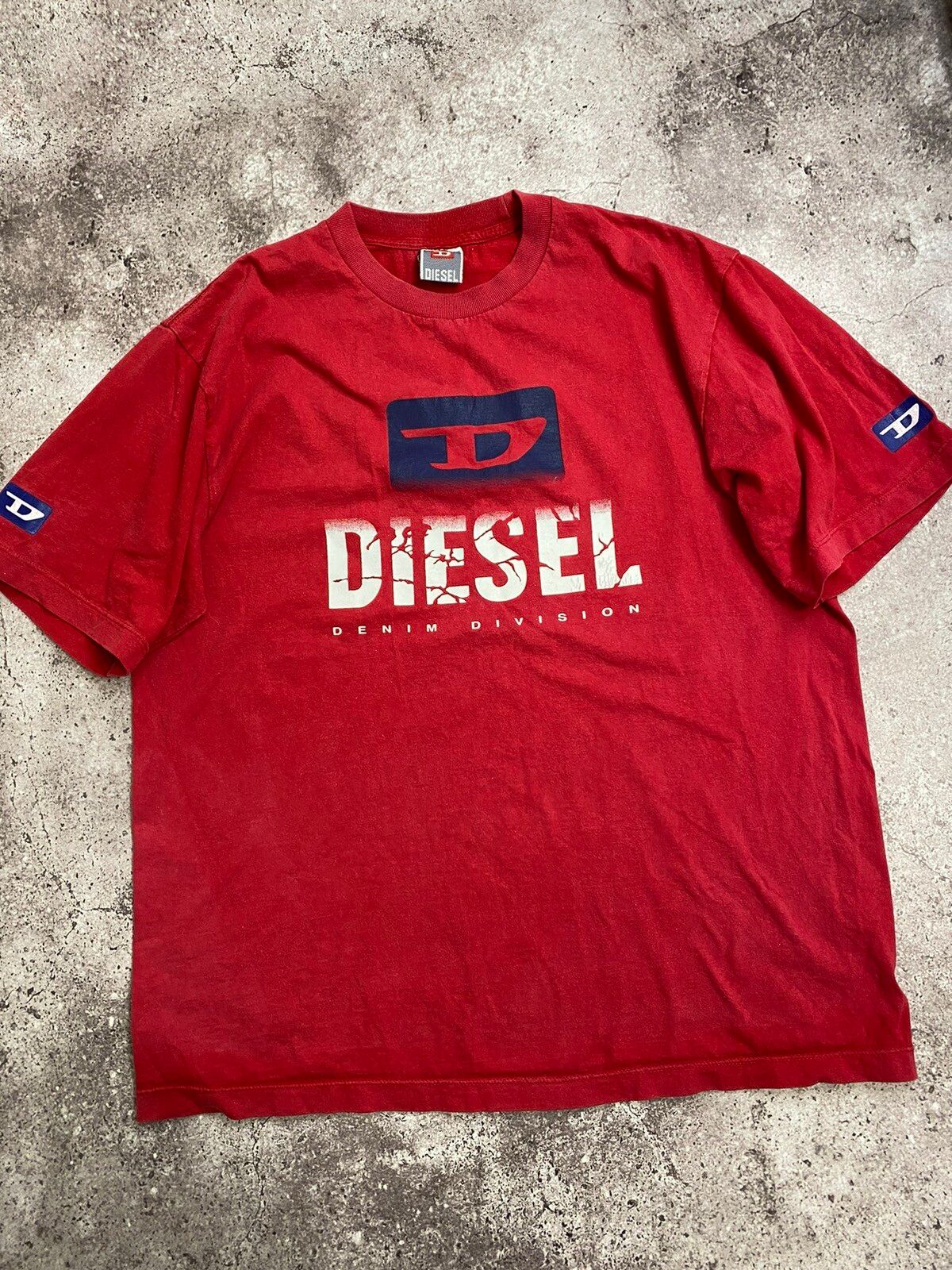 Pre-owned Diesel X Vintage Diesel Vintage T-shirt Big Logo In Red