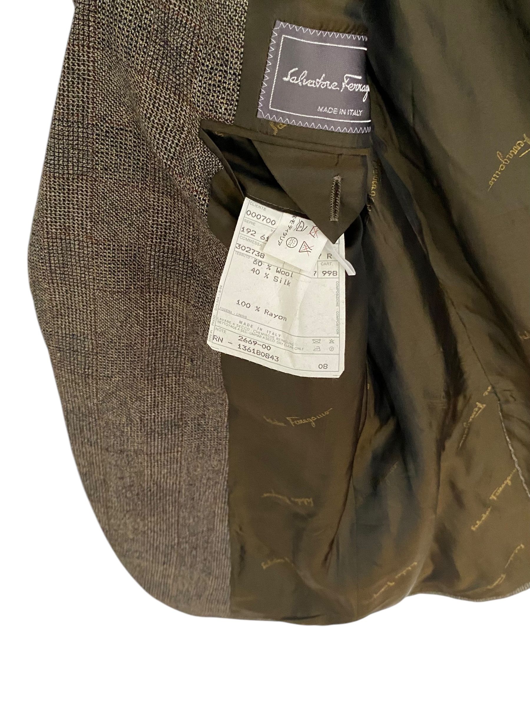 Salvatore Ferragamo Salvatore Ferragamo checkered silk blazer Size 48R - 4 Thumbnail