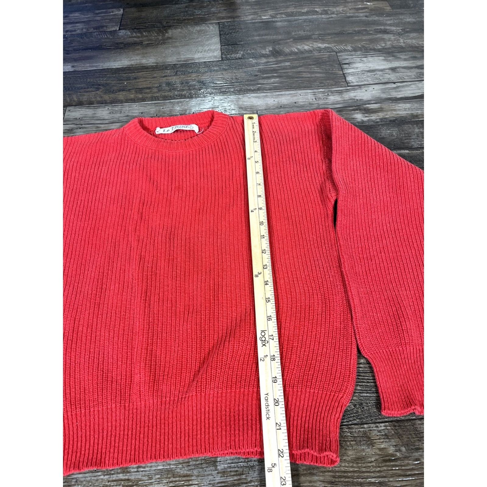 Vintage VINTAGE Le Tigre Sweater Mens L Red Ribbed Knit Made in USA H4 Size US L / EU 52-54 / 3 - 2 Thumbnail