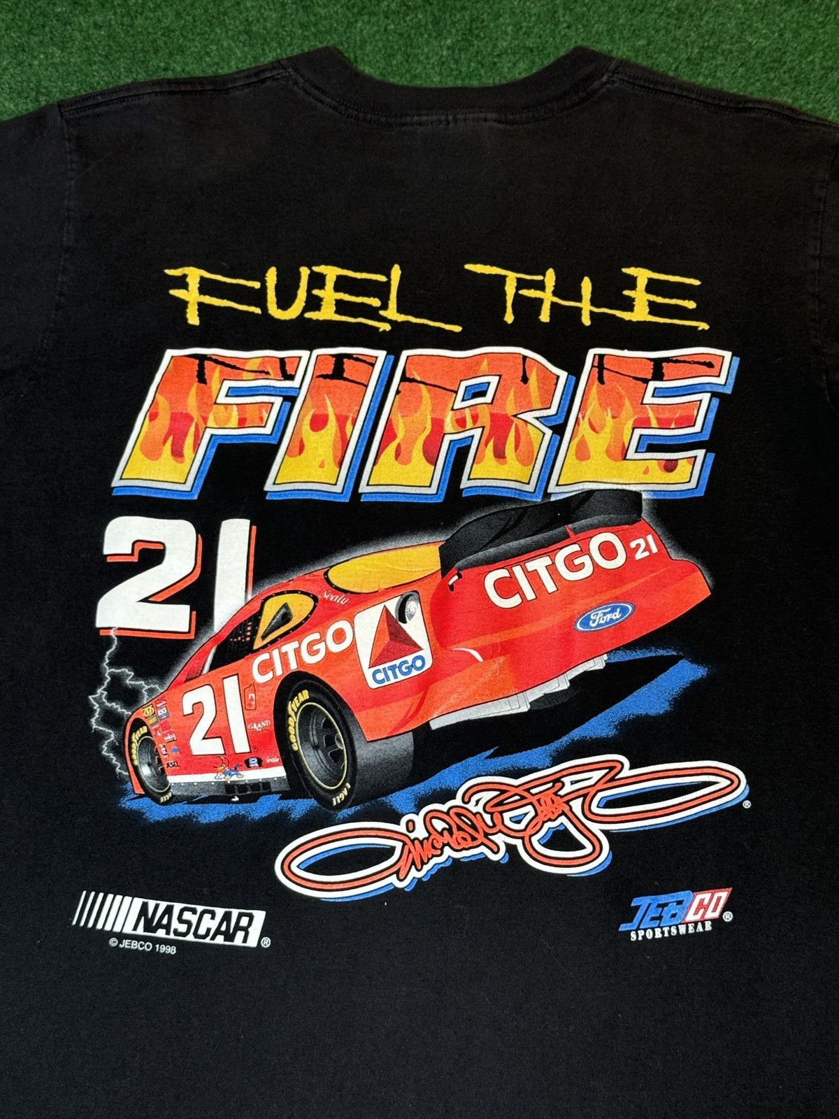 NASCAR × Vintage Vintage 90s Michael Waltrip Fuel The Fire 1998 T Shirt Size US M / EU 48-50 / 2 - 3 Thumbnail