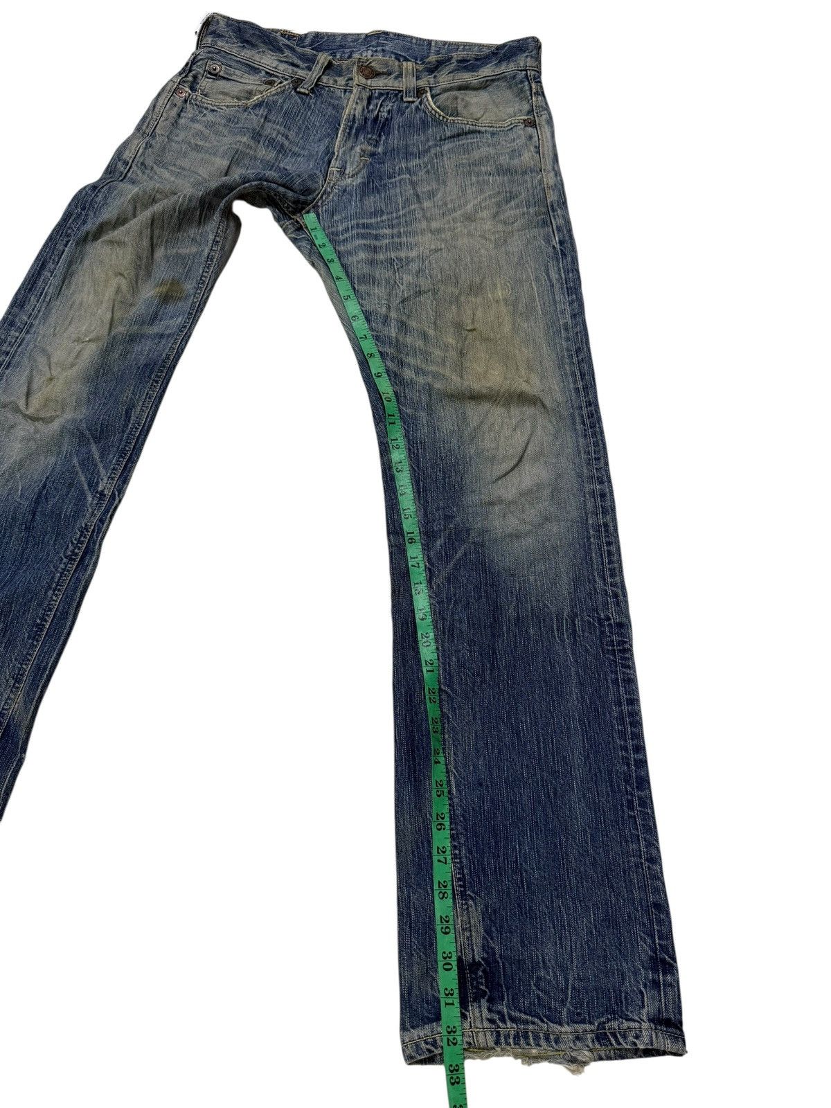Edwin Vintage Edwin 503 Blue Trip Japan Distressed Loose Jeans Size US 32 / EU 48 - 14 Thumbnail