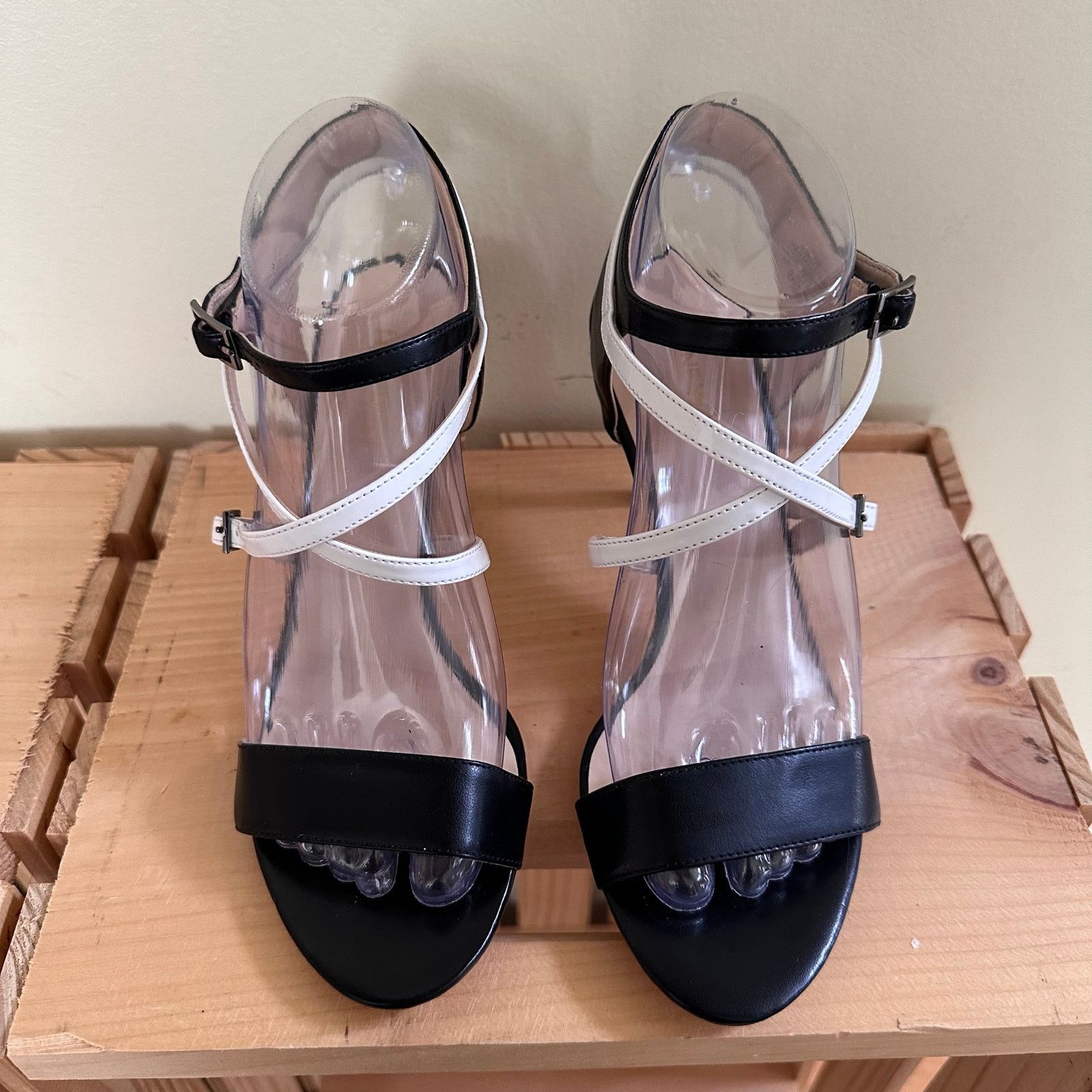 Nine West NINE WEST Cross Ankle Straps Open Toe Mid Heel Women's 7.5M Size US 7.5 / IT 37.5 - 4 Thumbnail