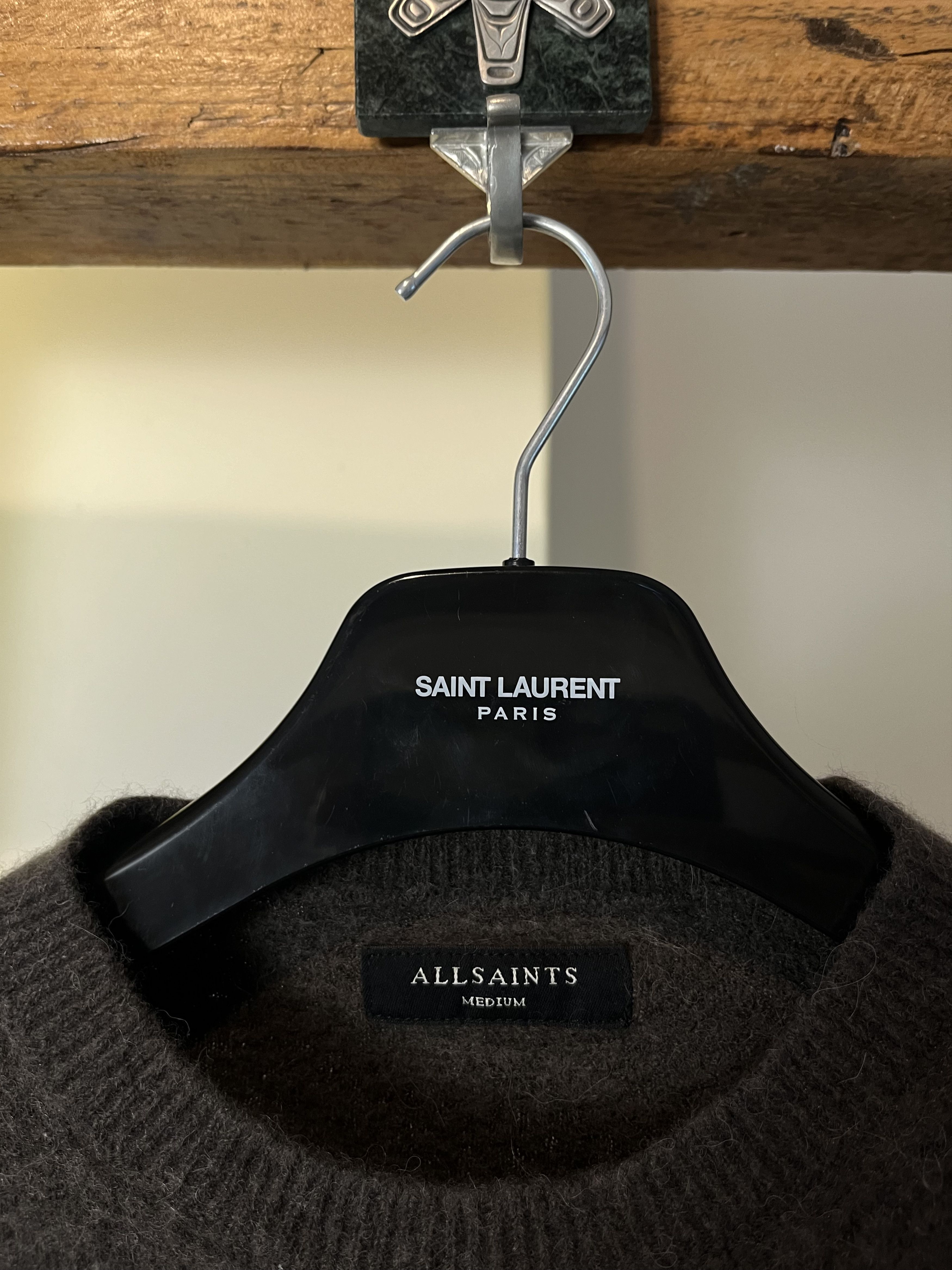 Allsaints × Designer Allsaints Wool Blend Brown Turtleneck Knitwear Size M / US 6-8 / IT 42-44 - 4 Thumbnail