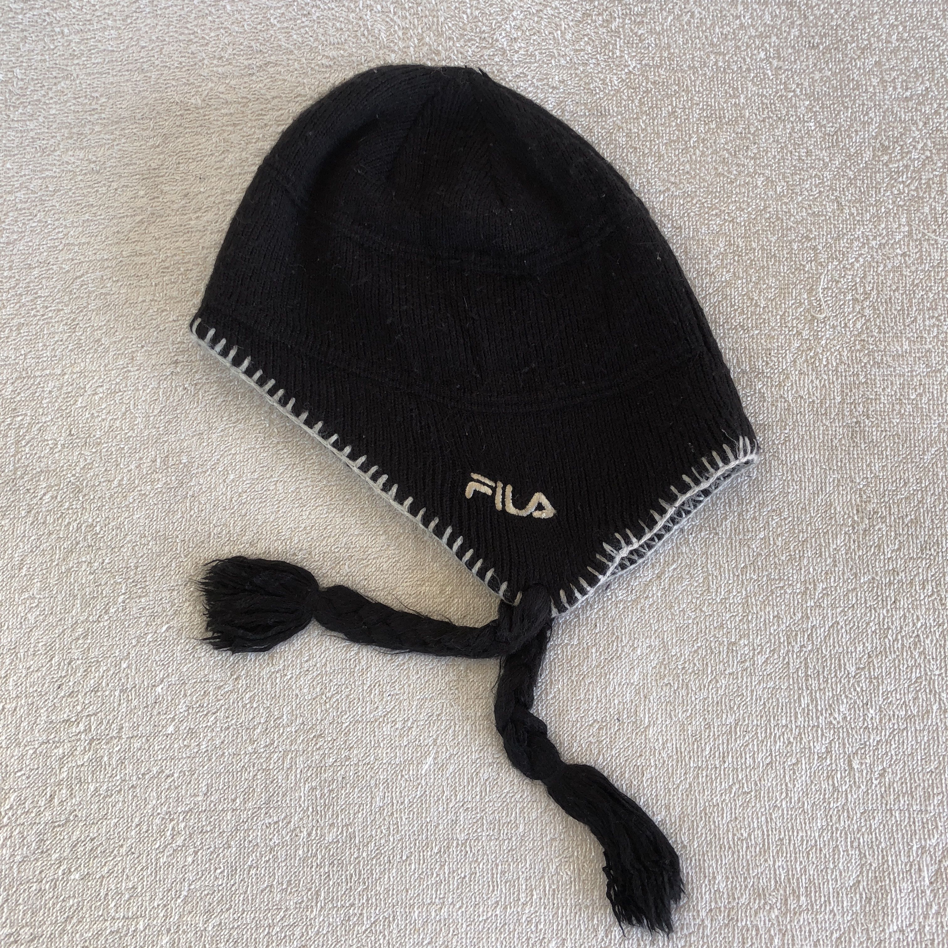 Fila Vintage 90s Fila Earflap Beanie Knitted Snow Caps Hats Size ONE SIZE - 6 Thumbnail
