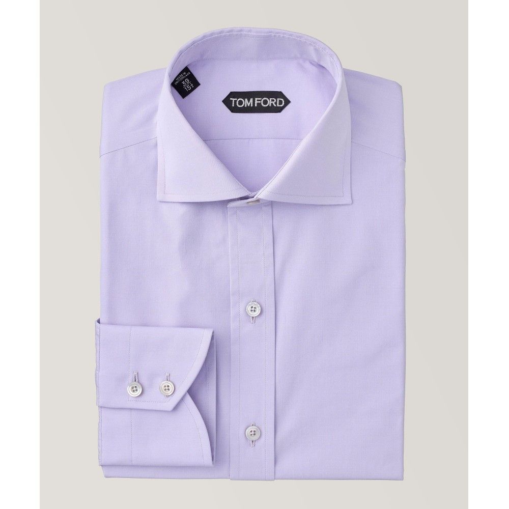 Tom Ford o1loc1c1024 94S1JE Slim Fit Cotton Shirt in Lilac Size US XL / EU 56 / 4 - 1 Preview