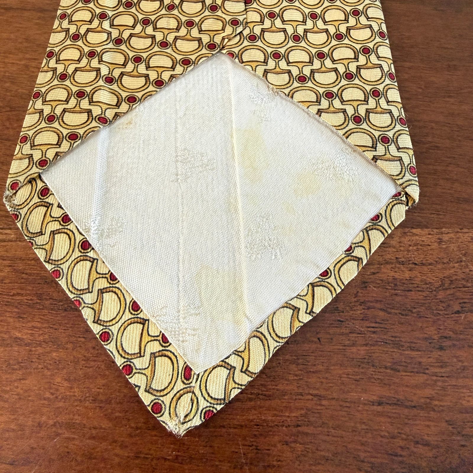 Brooks Brothers Brooks Brothers Silk Horse Bit Print Tie Yellow Red Size ONE SIZE - 4 Thumbnail