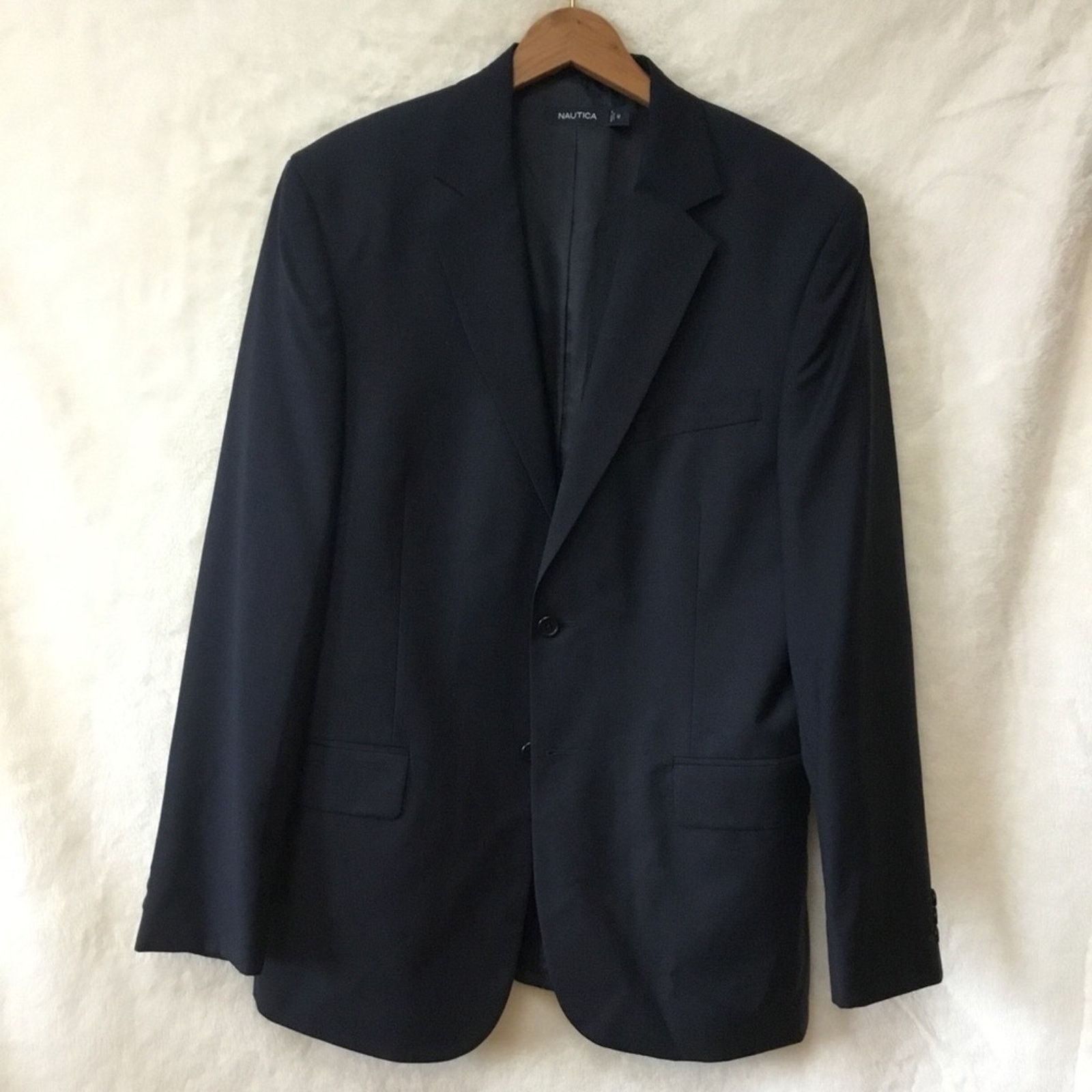 Nautica Nautica Men's Blue Wool-Blend Blazer Coat Size US M / EU 48-50 / 2 - 2 Thumbnail