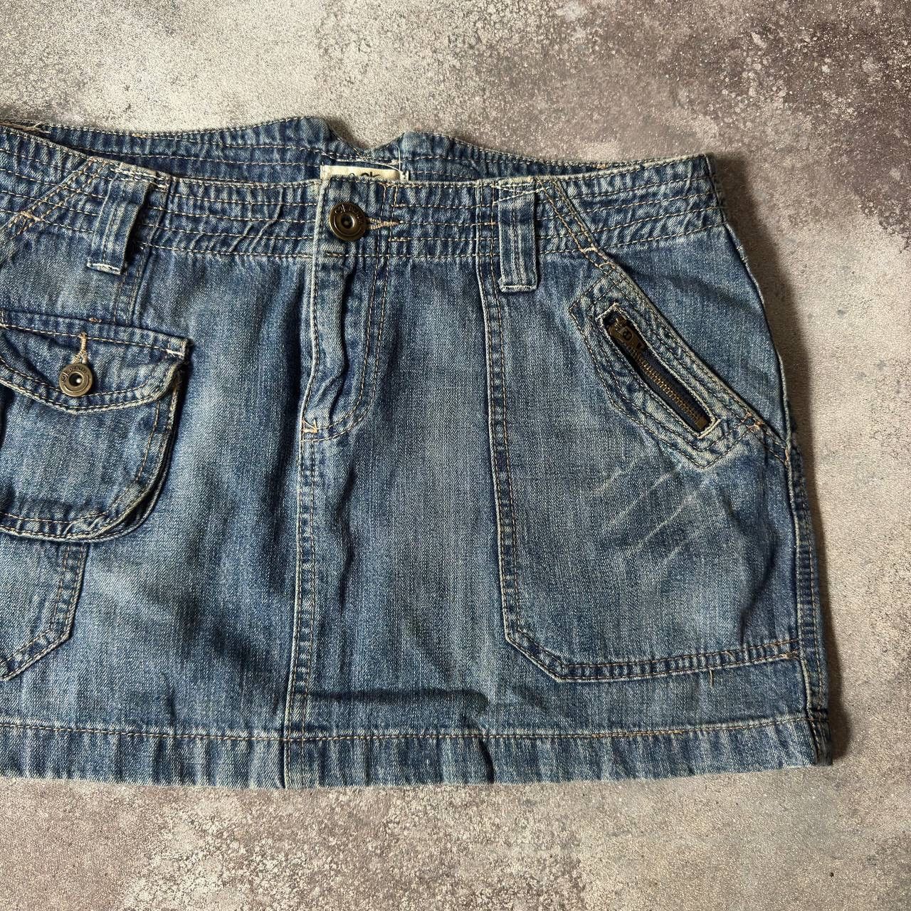 20471120 × Hysteric Glamour × Japanese Brand Amazing Multipocket Cargo Denim Mini Skirt Size 31" - 3 Thumbnail