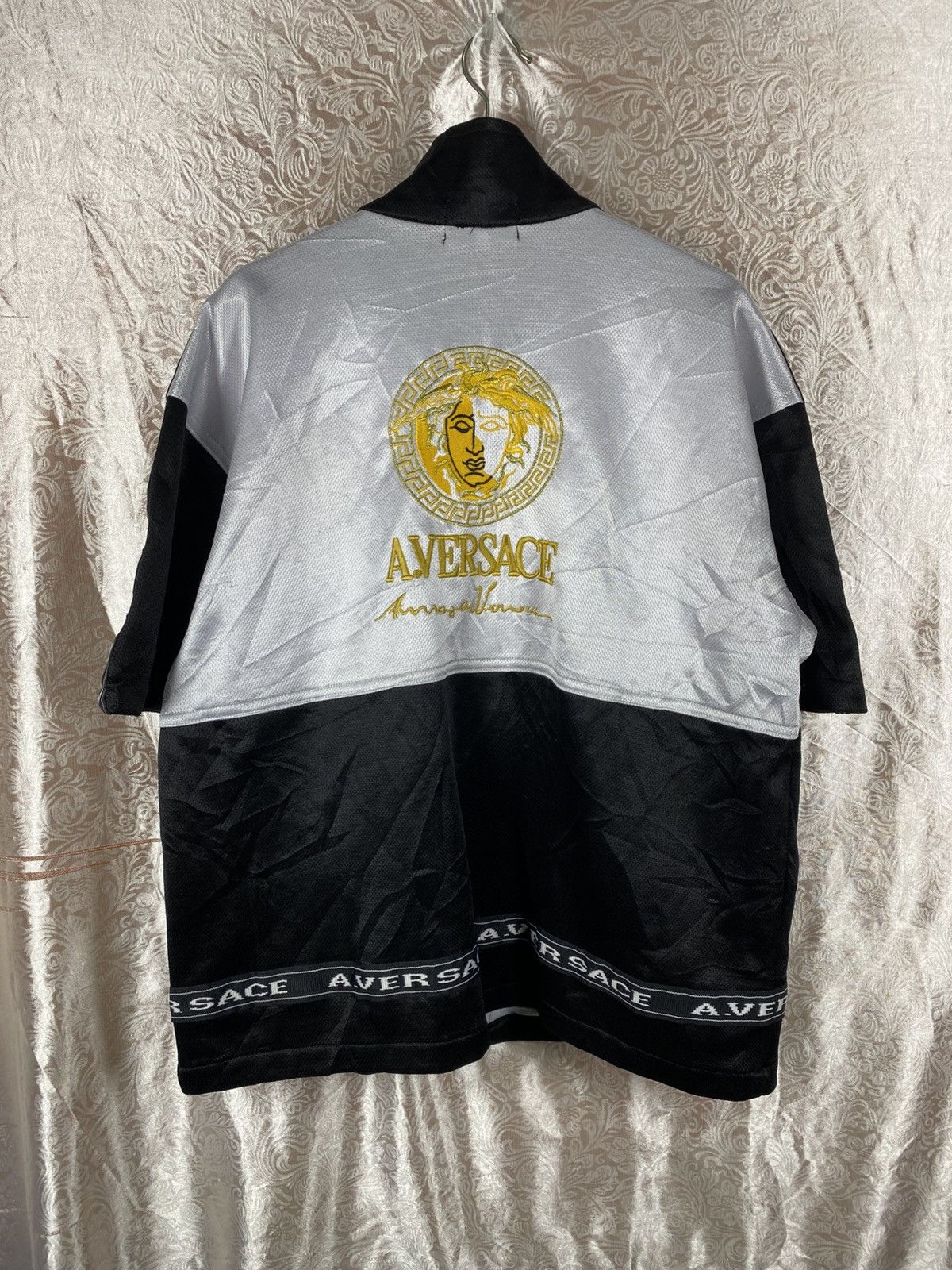 Japanese Brand A.VERSACE Medusa Track Jacket Black White Gold Embroidery Size US M / EU 48-50 / 2 - 11 Thumbnail