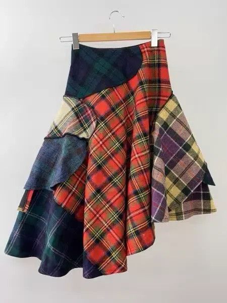 Comme des Garcons Comme Des Garcons size S Plaid Asymmetrical Multi-layered Size 23" - 3 Thumbnail