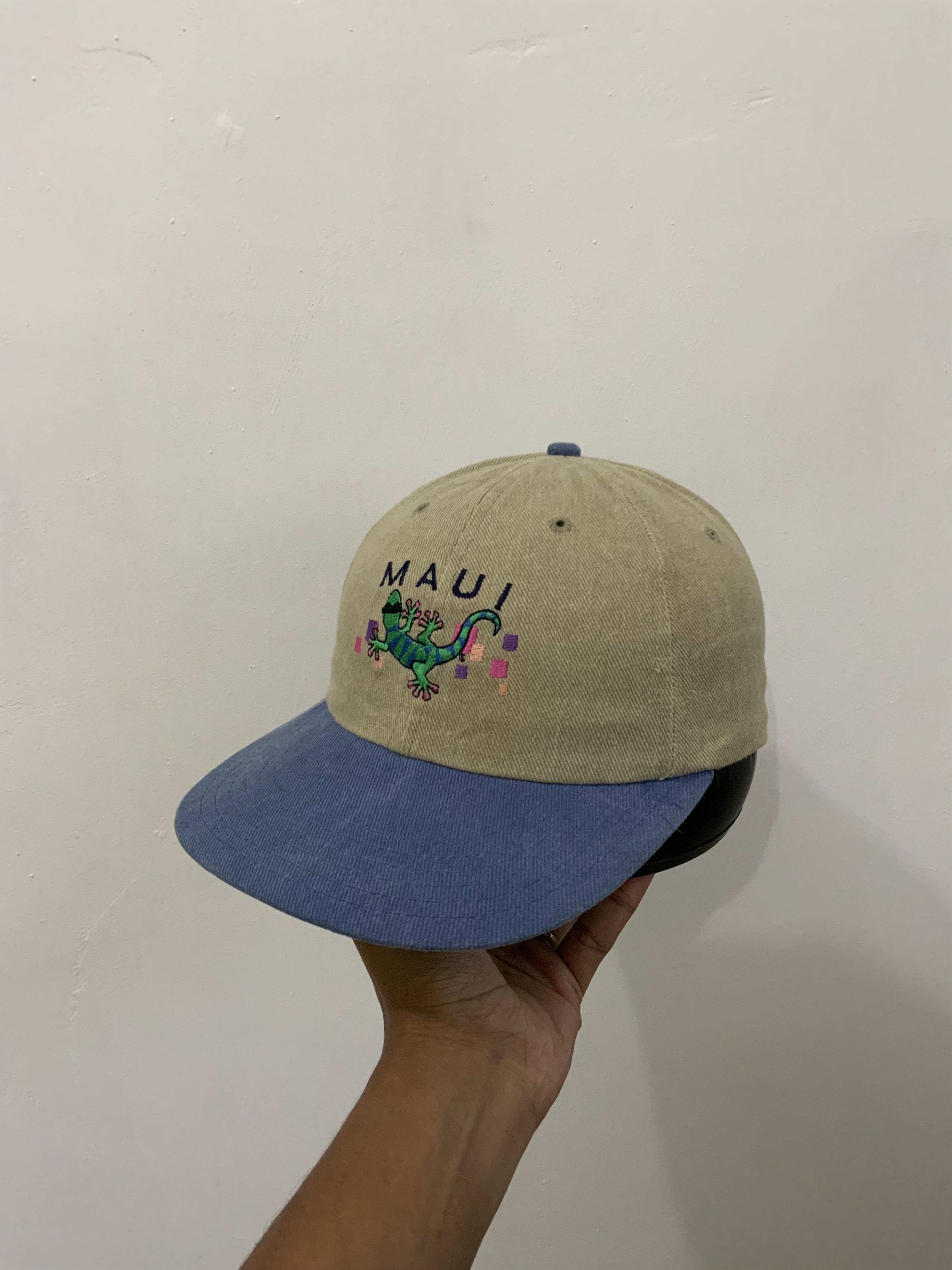Vintage Maui Streetwear Denim Embroidery Hat Cap Size ONE SIZE - 3 Thumbnail