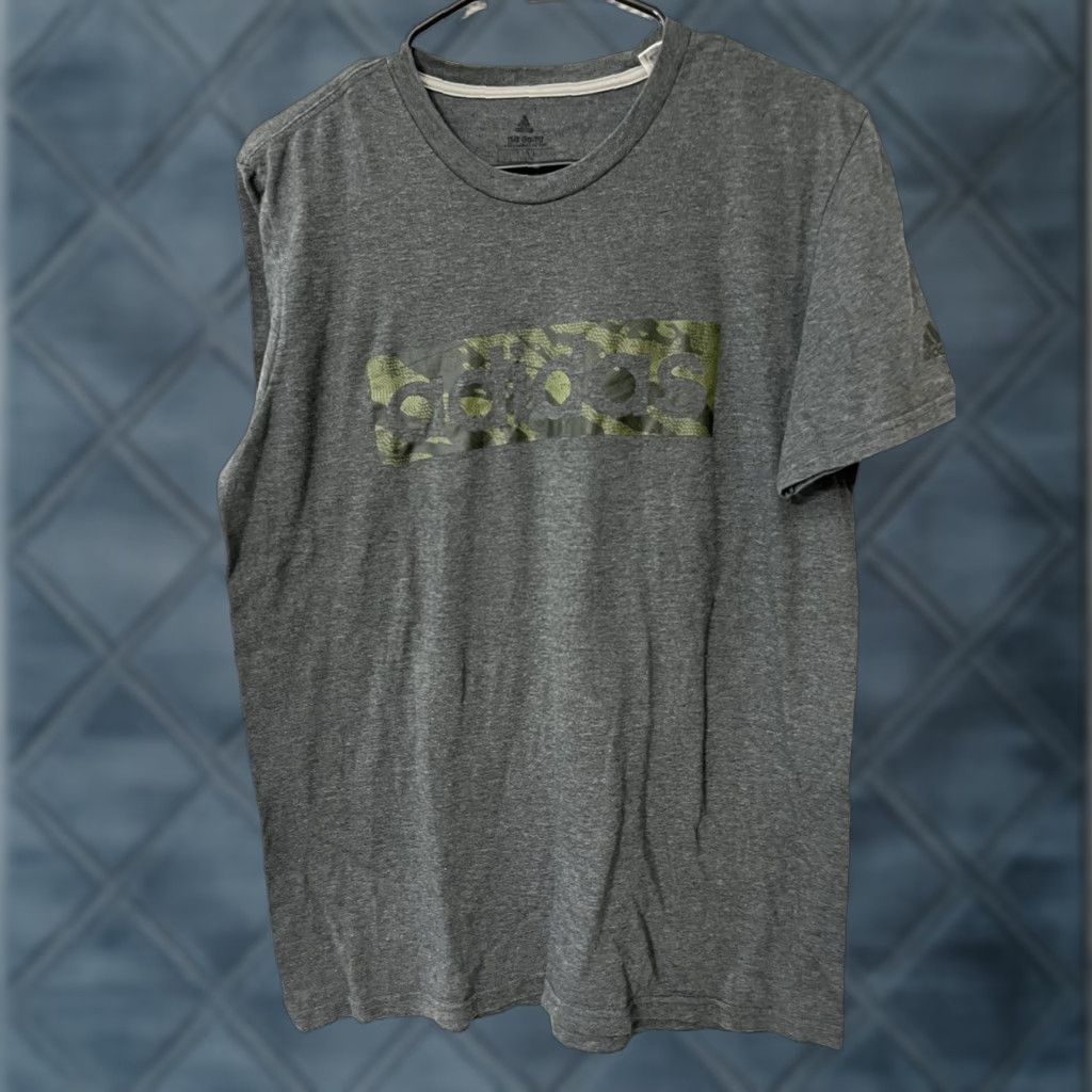Adidas Adidas The Go-To Tee Shirt Gray Camo Logo Short Sleeve Medium Mens Size US M / EU 48-50 / 2 - 1 Thumbnail