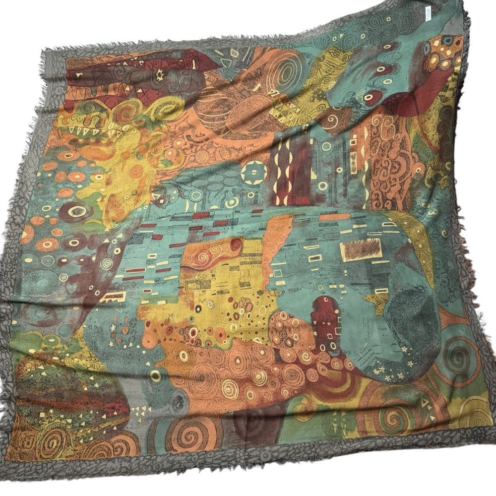 Paul Smith New Paul Smith Klimt Print Large Square Scarf Wrap 54'' x 5 Size ONE SIZE - 5 Thumbnail