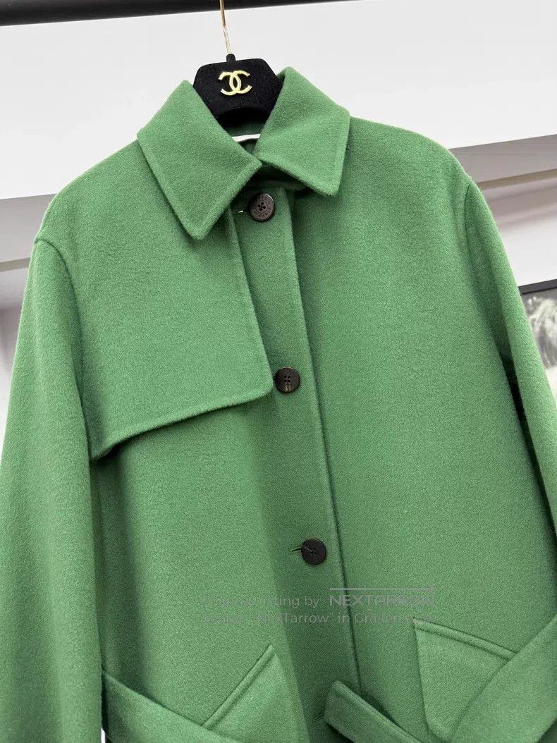 Hermes Hermes Green Double-Faced Cashmere Coat, Loose Fit Size 4XL / US 24-26 - 2 Thumbnail