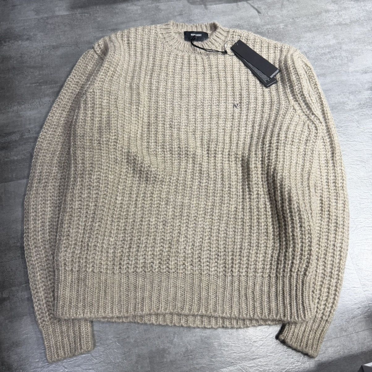 Represent Clo. Represent Heavy Rib Sweater - Wheat Size US L / EU 52-54 / 3 - 1 Thumbnail