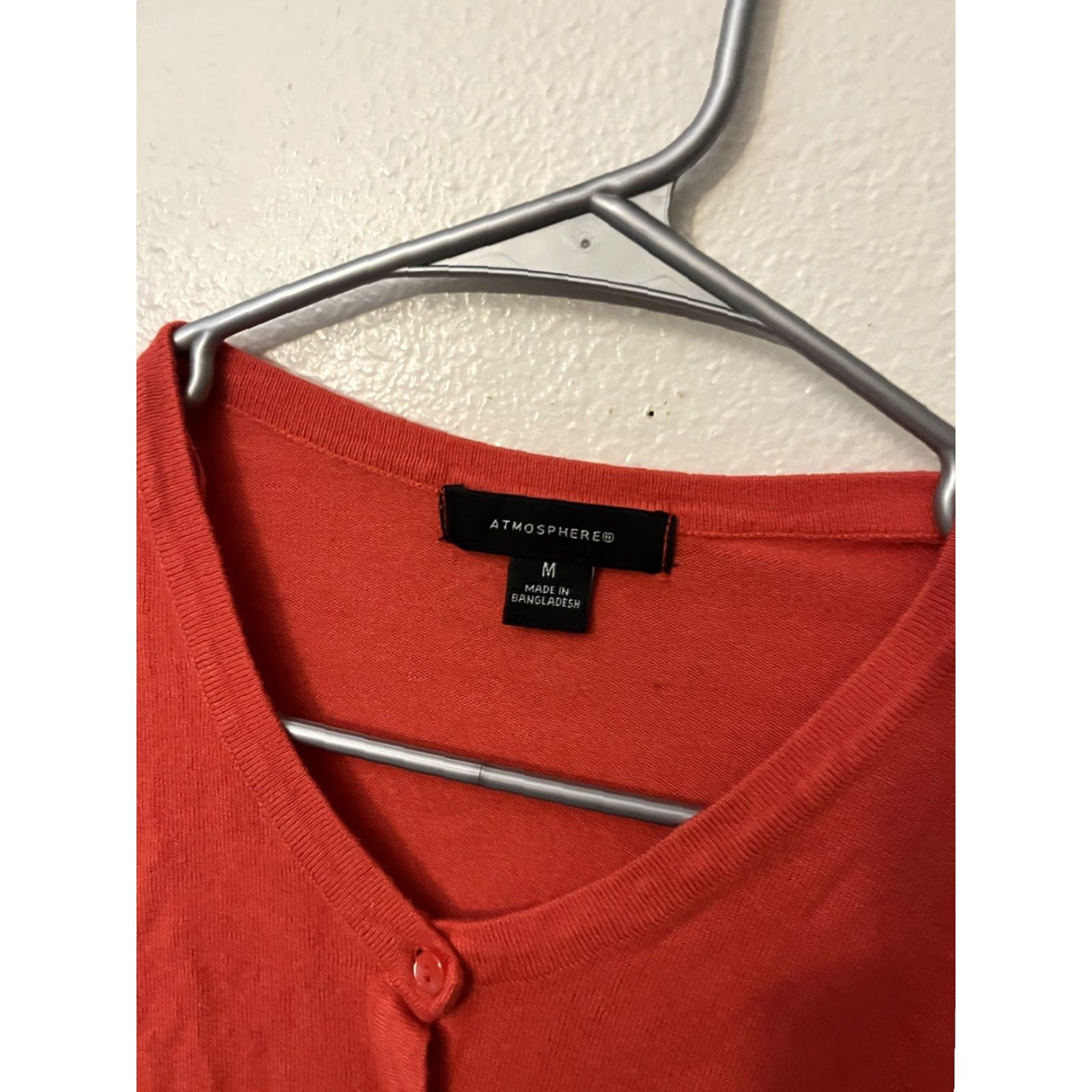 Vintage Atmosphere Cardigan Shirt Women M Orange Button Long Sleeve Knit Cotton Nylon V-Neck Classic Raglan Sleeve Lightweight Fall Spring Summer Winter Size M / US 6-8 / IT 42-44 - 2 Thumbnail