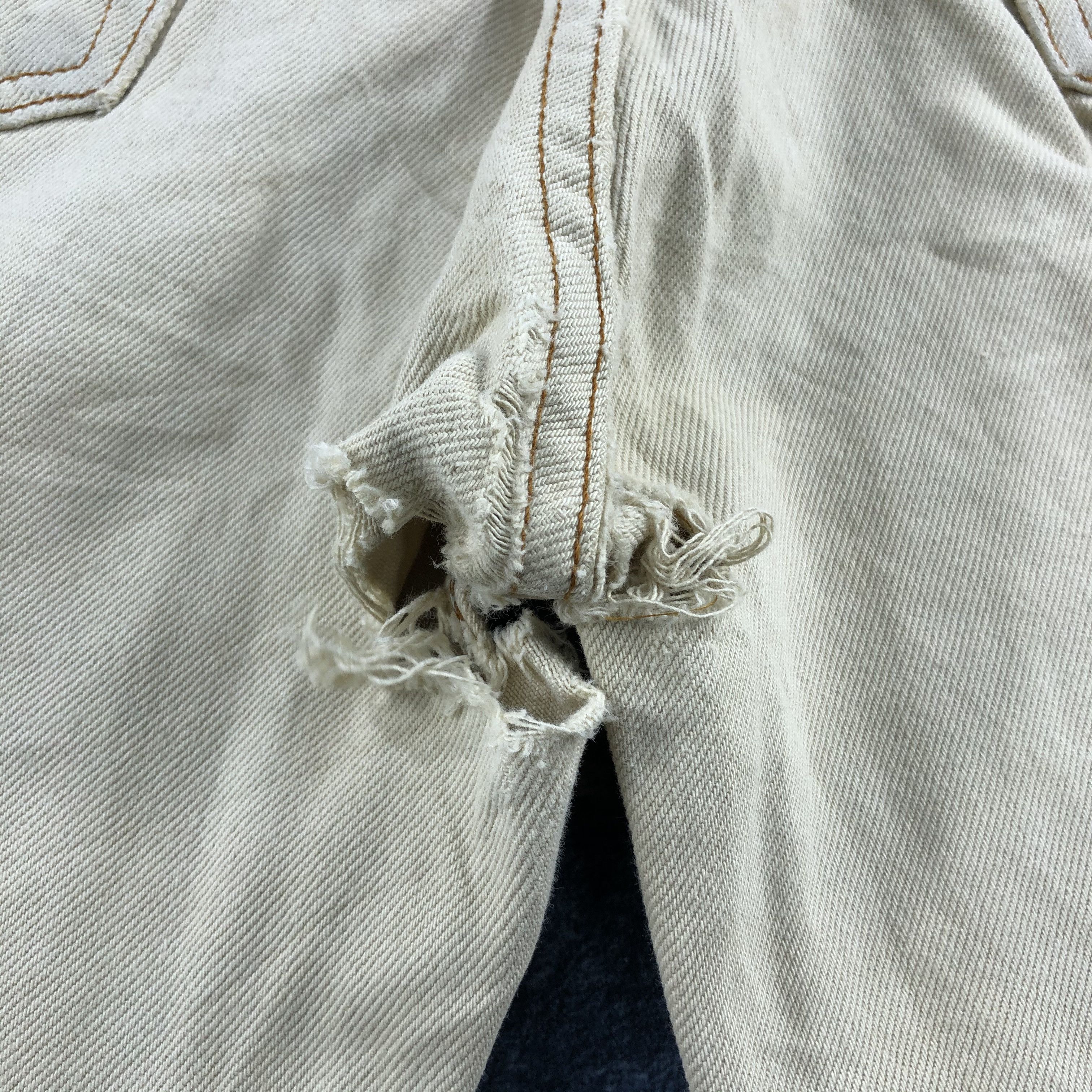 Levi's × Vintage 90s Vintage White Cream Levis 501 Jeans-JM2428 Size US 33 - 6 Thumbnail