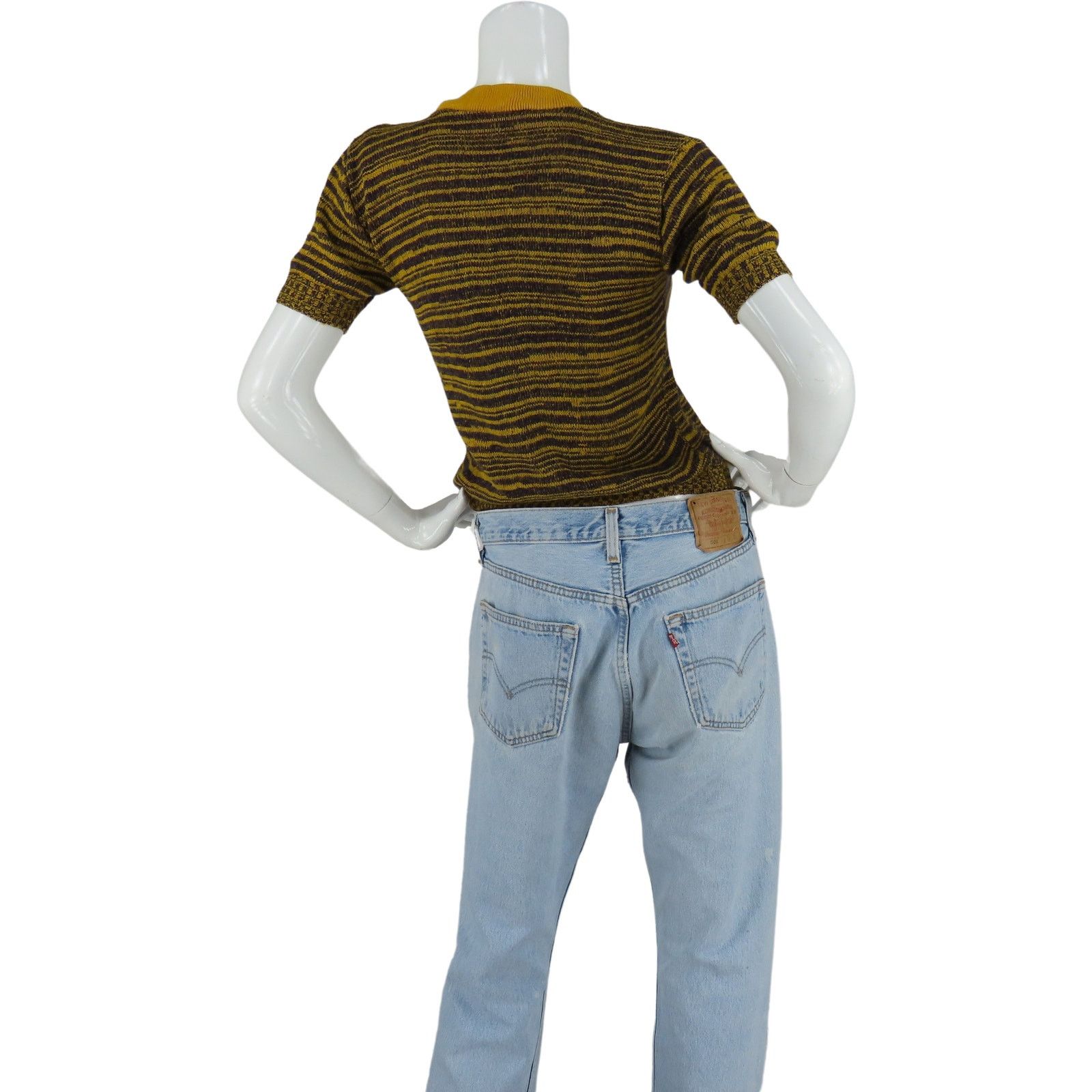 Vintage Vintage Striped Knit Polo T-Shirt Sweater 60s 70s Size US XS / EU 42 / 0 - 2 Thumbnail