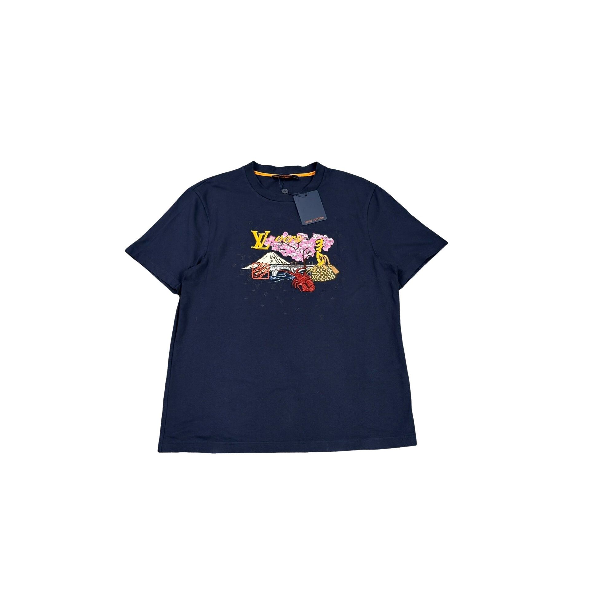 Louis Vuitton Louis Vuitton Graphic Embroidered T-Shirt Navy XL Size US XL / EU 56 / 4 - 1 Thumbnail