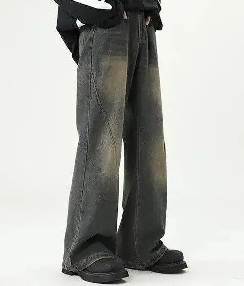 Japanese Brand × Jean Vintage Loose Straight Distressed jeans Size US 28 / EU 44 - 2 Thumbnail