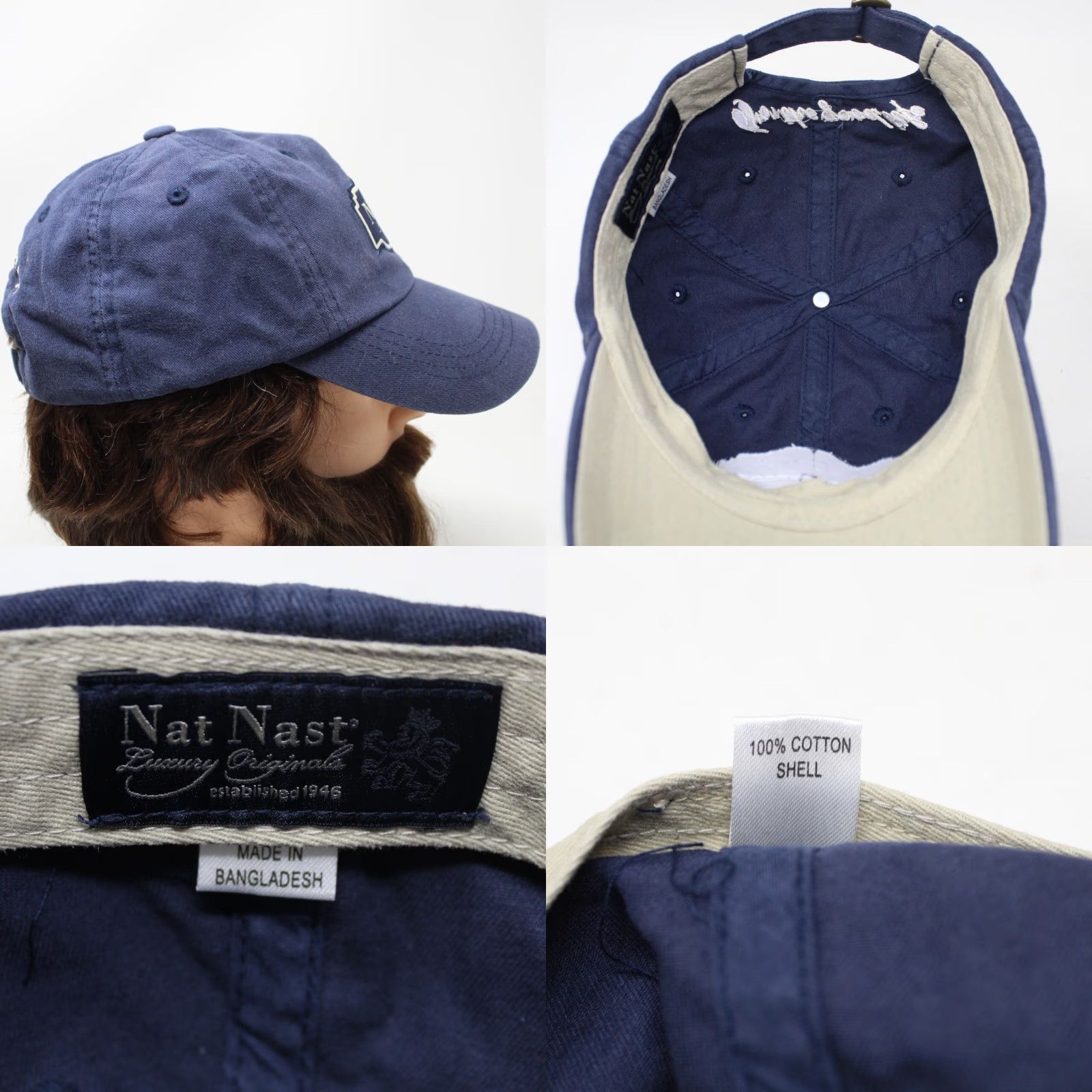 Nat Nast Nat Nast Hat Blue Adjustable 100% Cotton Shell Baseball Cap Mens Adjustable Blue Cotton Twill Baseball Cap Size ONE SIZE - 8 Thumbnail