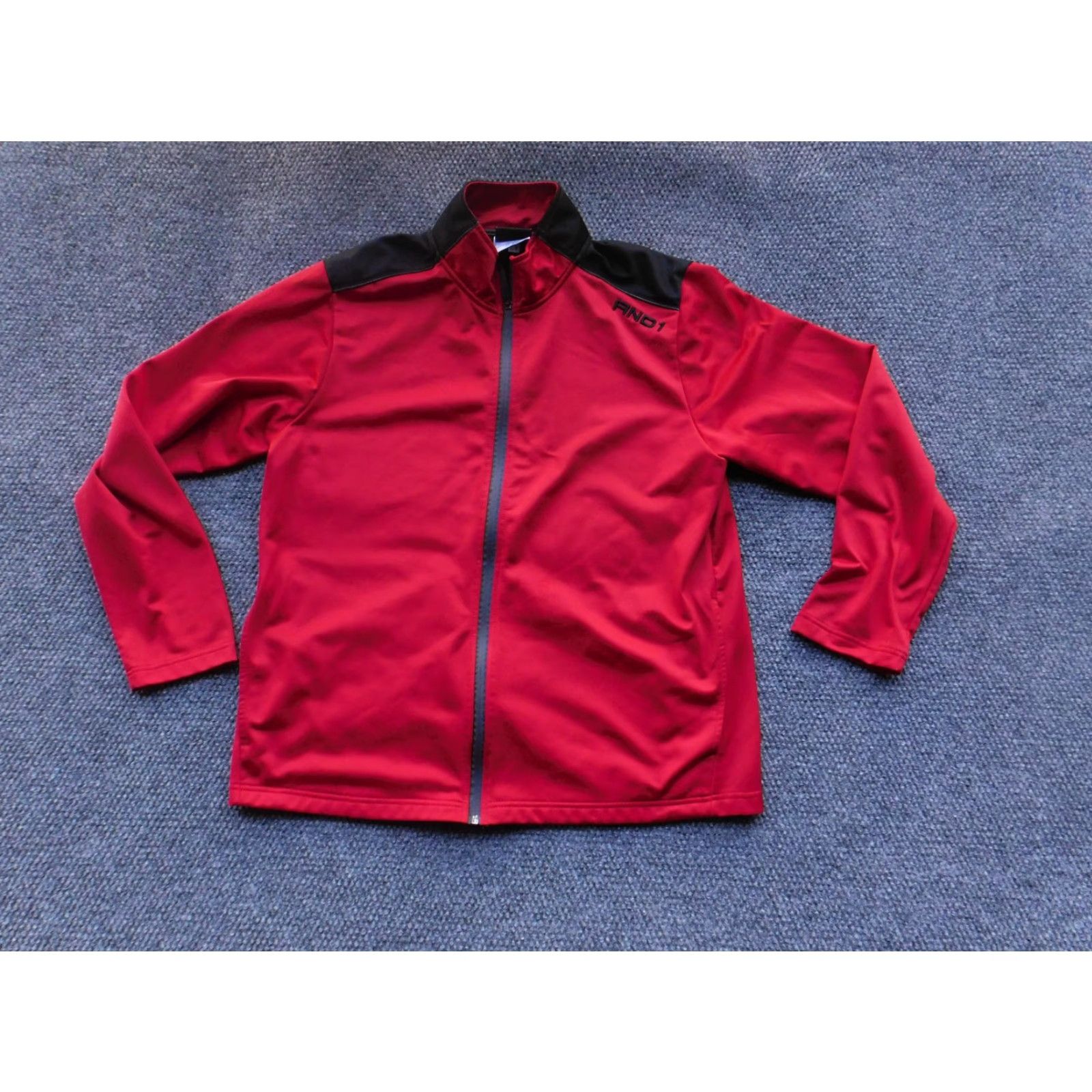 Vintage AND1 Jacket Mens XL Red Black Full Zip Performance Track Warm Up Athletic Top Size US XL / EU 56 / 4 - 4 Thumbnail