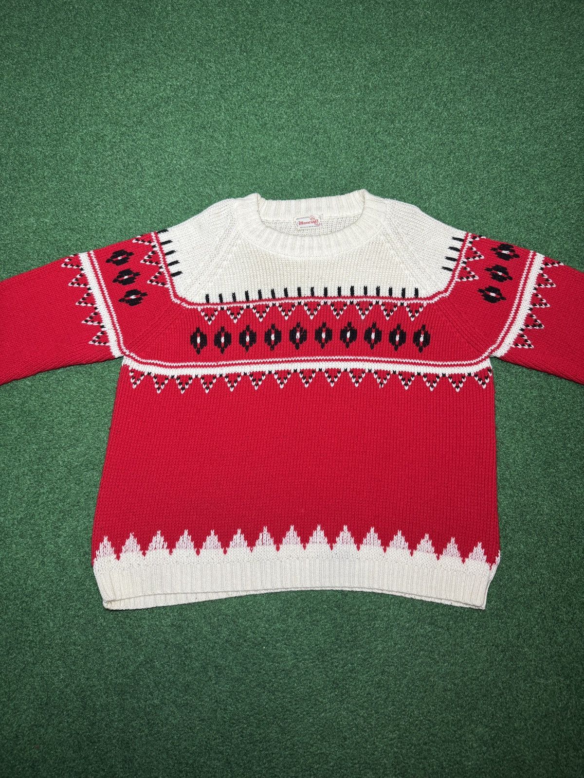 Vintage Vintage Mancraft 70s Nordic Knit Large 22x25 Retro Sweater Size L / US 10 / IT 46 - 4 Thumbnail