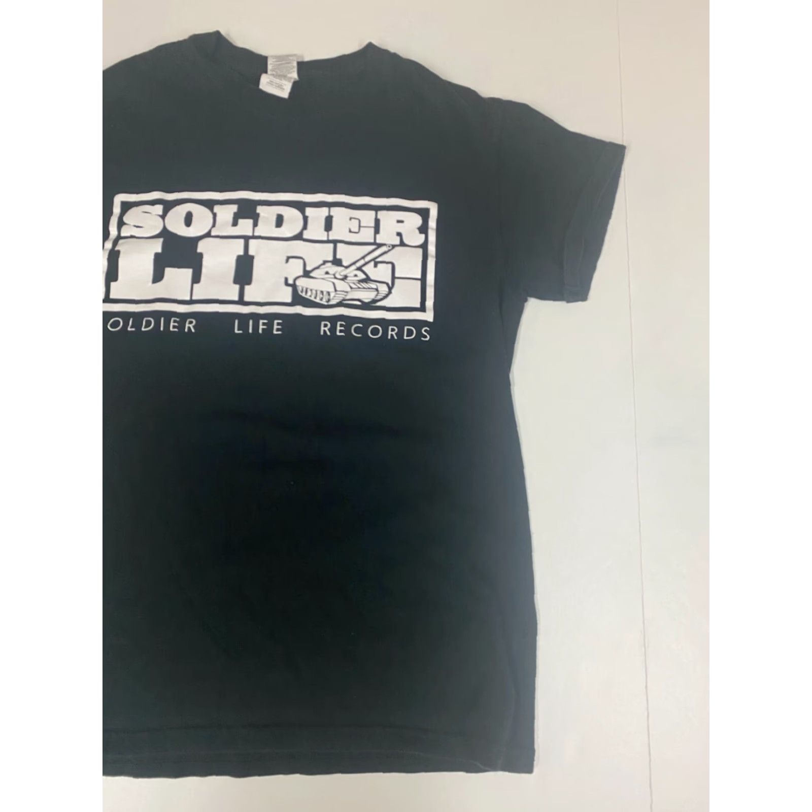 Gildan Soldier Life Records Mens T Shirt S Logo Graphic Black Size US S / EU 44-46 / 1 - 2 Thumbnail