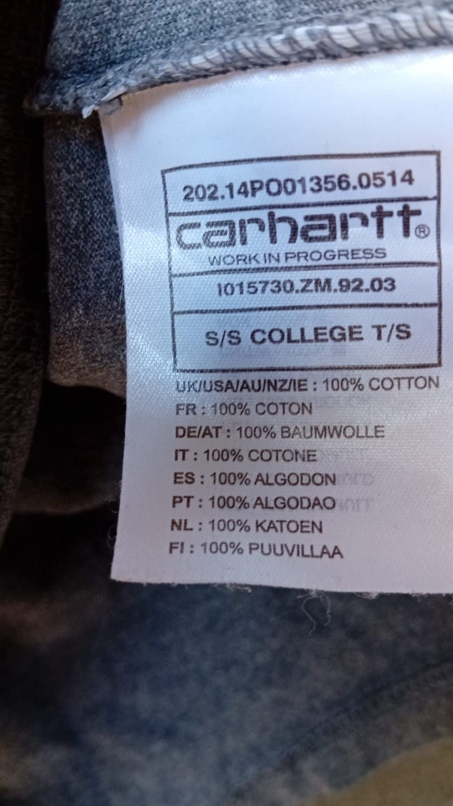 Carhartt × Carhartt Wip Carhartt WIP College t-shirt sz L Size US L / EU 52-54 / 3 - 5 Thumbnail