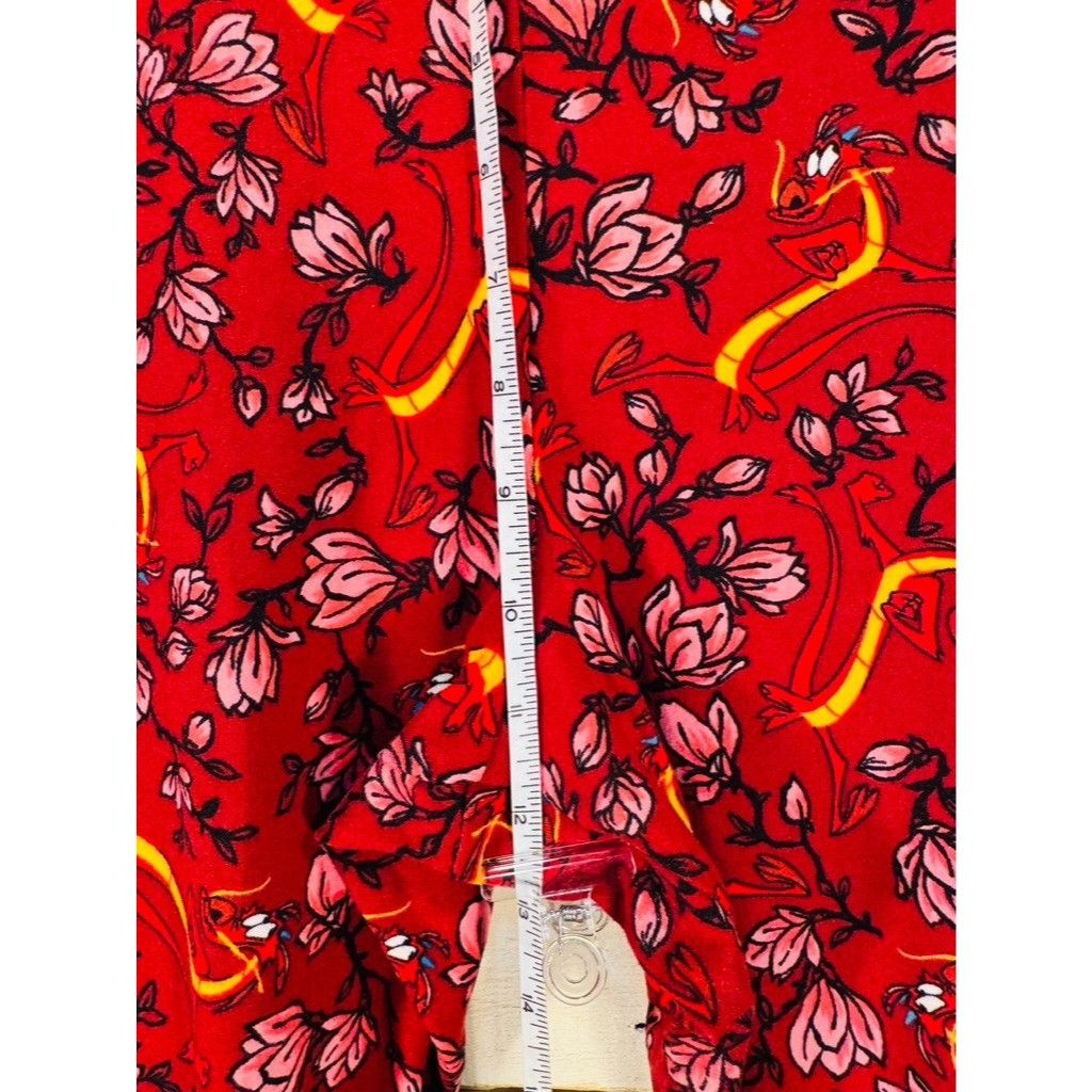 Disney DISNEY MULAN MUSHU RED FLORAL Leggings LARGE Gently Used Size 30" / US 8 / IT 44 - 5 Thumbnail