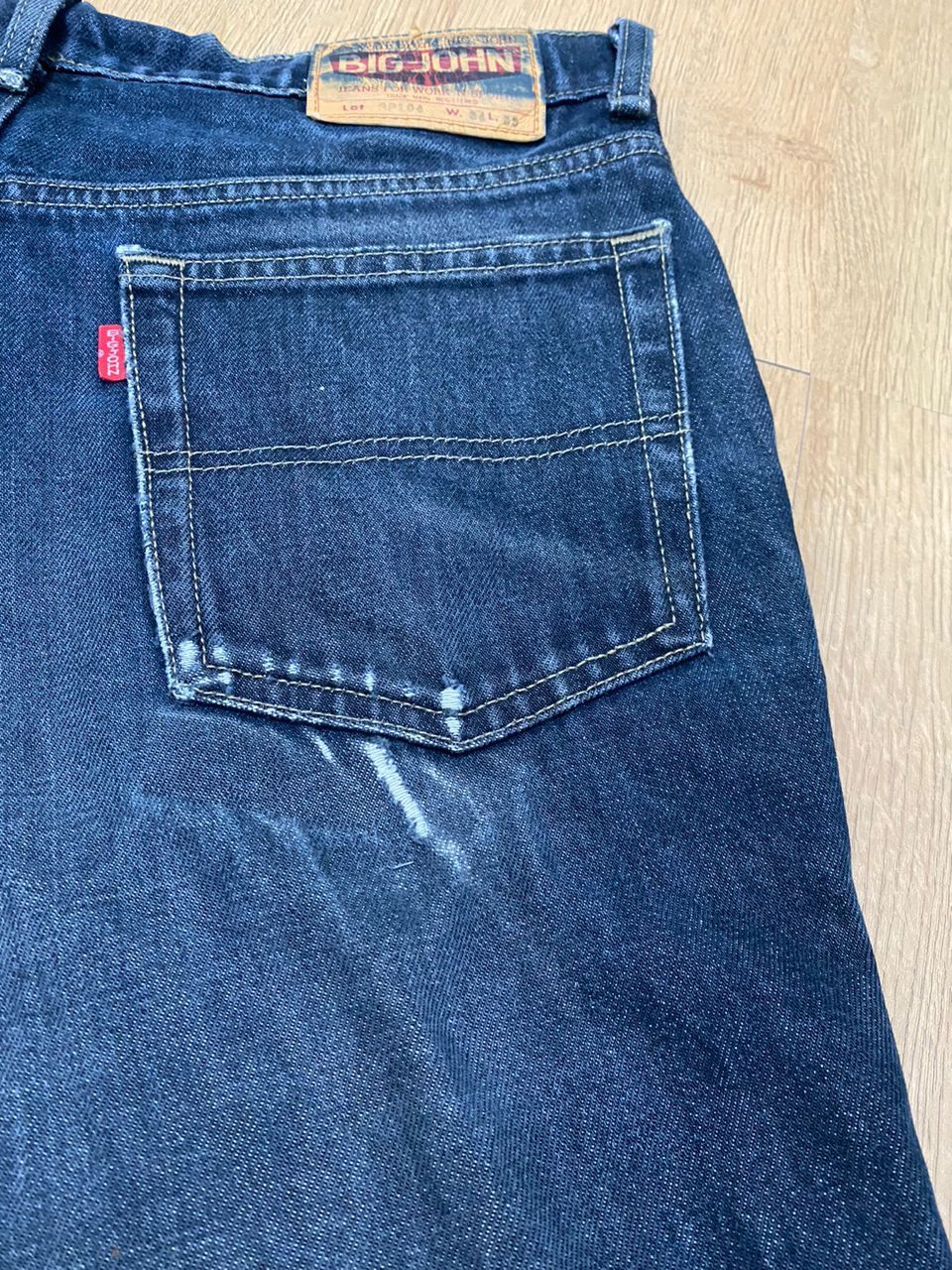 Big John 🔥W33 Vintage Big John Super Black Distressed Denim Size US 33 - 13 Thumbnail