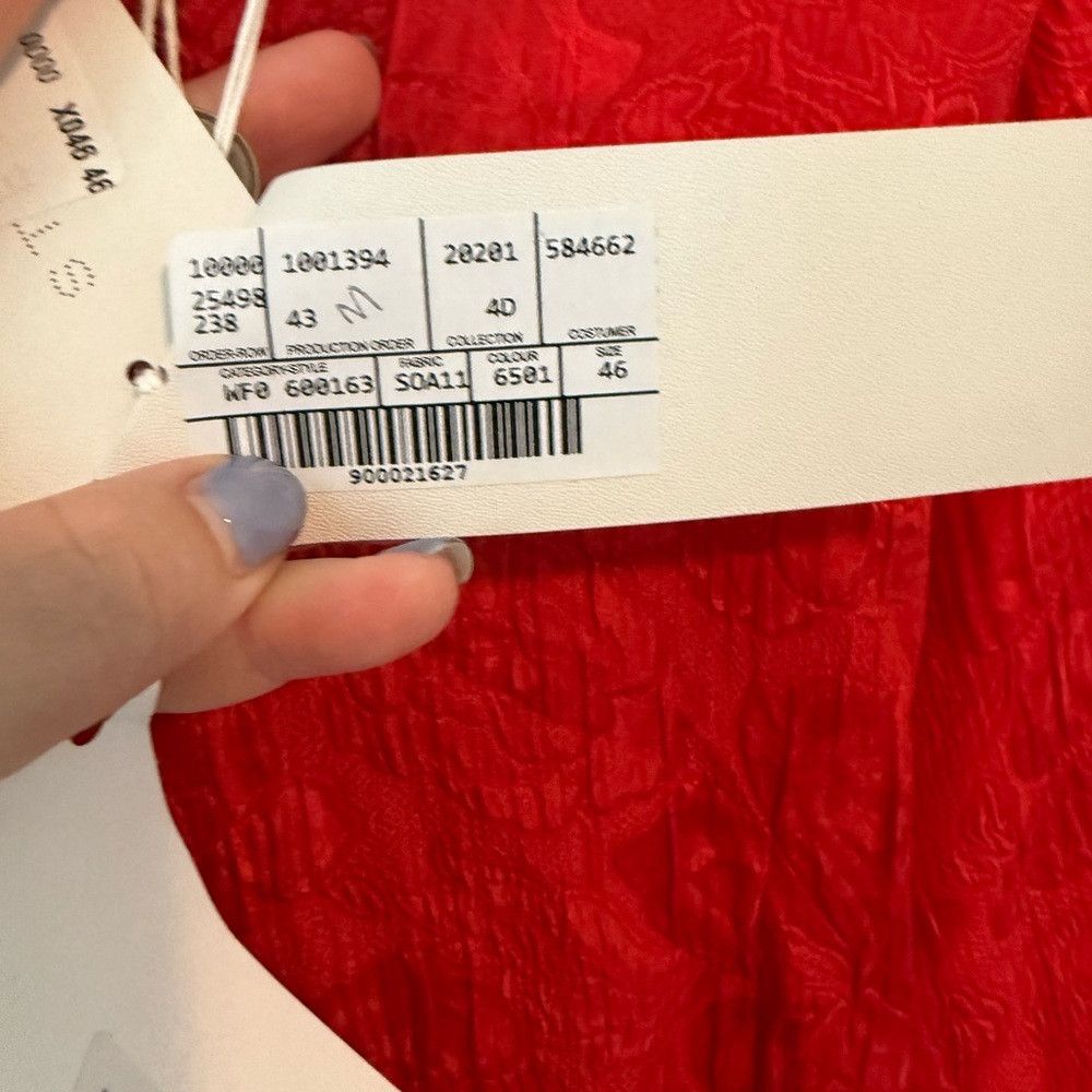 Stella McCartney New | STELLA MCCARTNEY Delia Floral Embossed Silk Dress Red Size M / US 6-8 / IT 42-44 - 7 Thumbnail