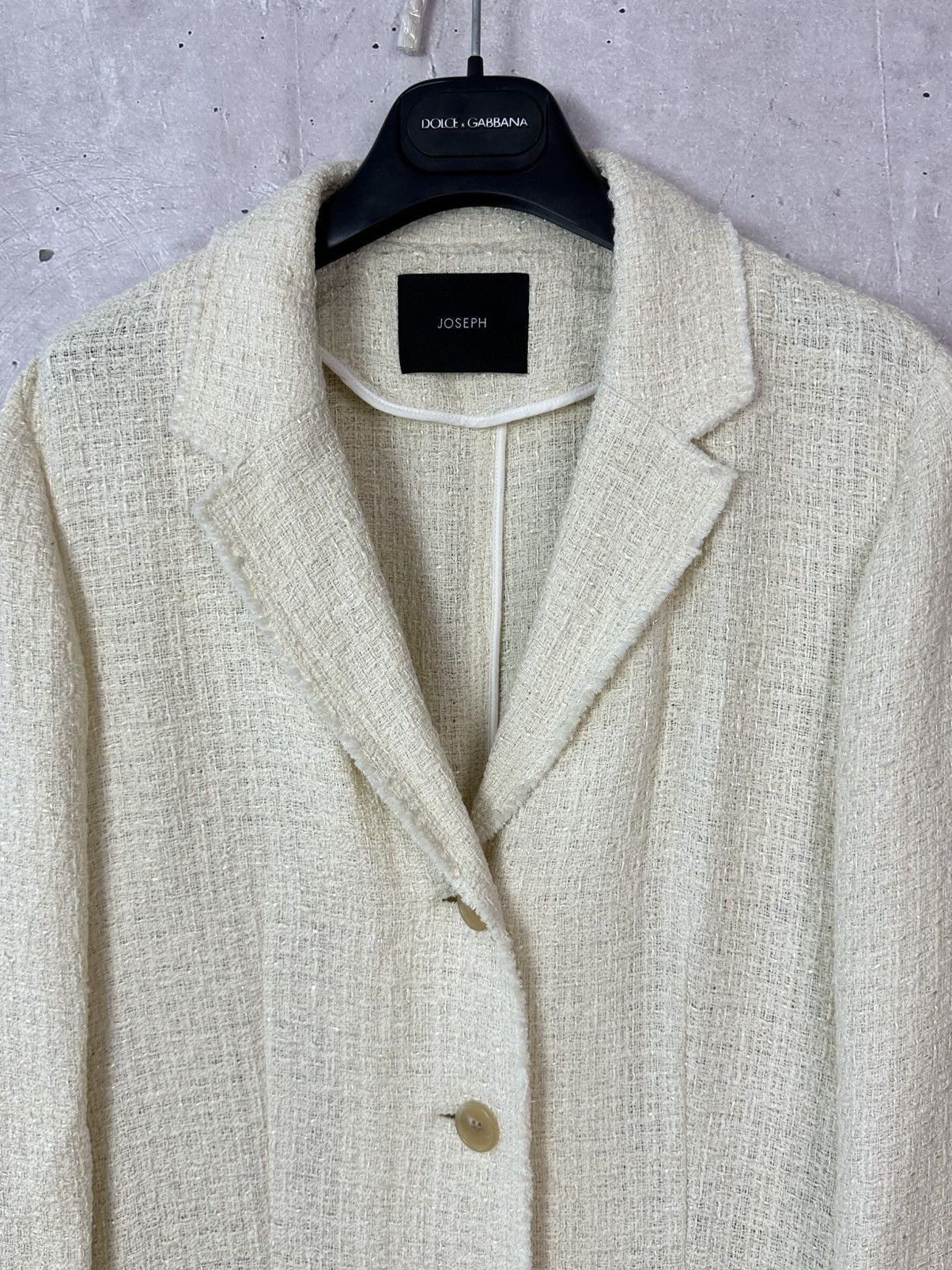 Joseph Joseph Sierra Tweed Ivory Visose Cotton Blend Women’s Coat Size S / US 4 / IT 40 - 4 Thumbnail