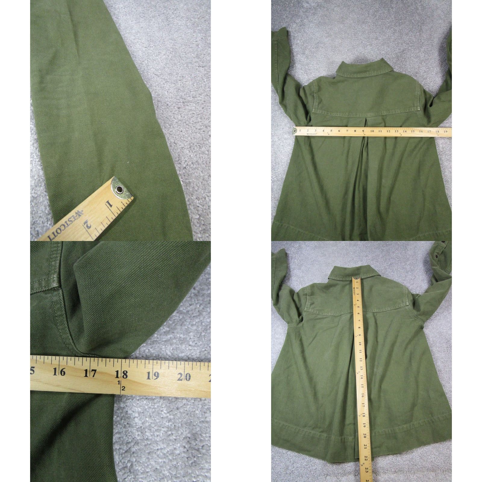 Madewell VINTAGE Madewell Military Jacket Womens XS Green Cotton Canvas Long Sleeve Mid-Length Size XS / US 0-2 / IT 36-38 - 8 Thumbnail