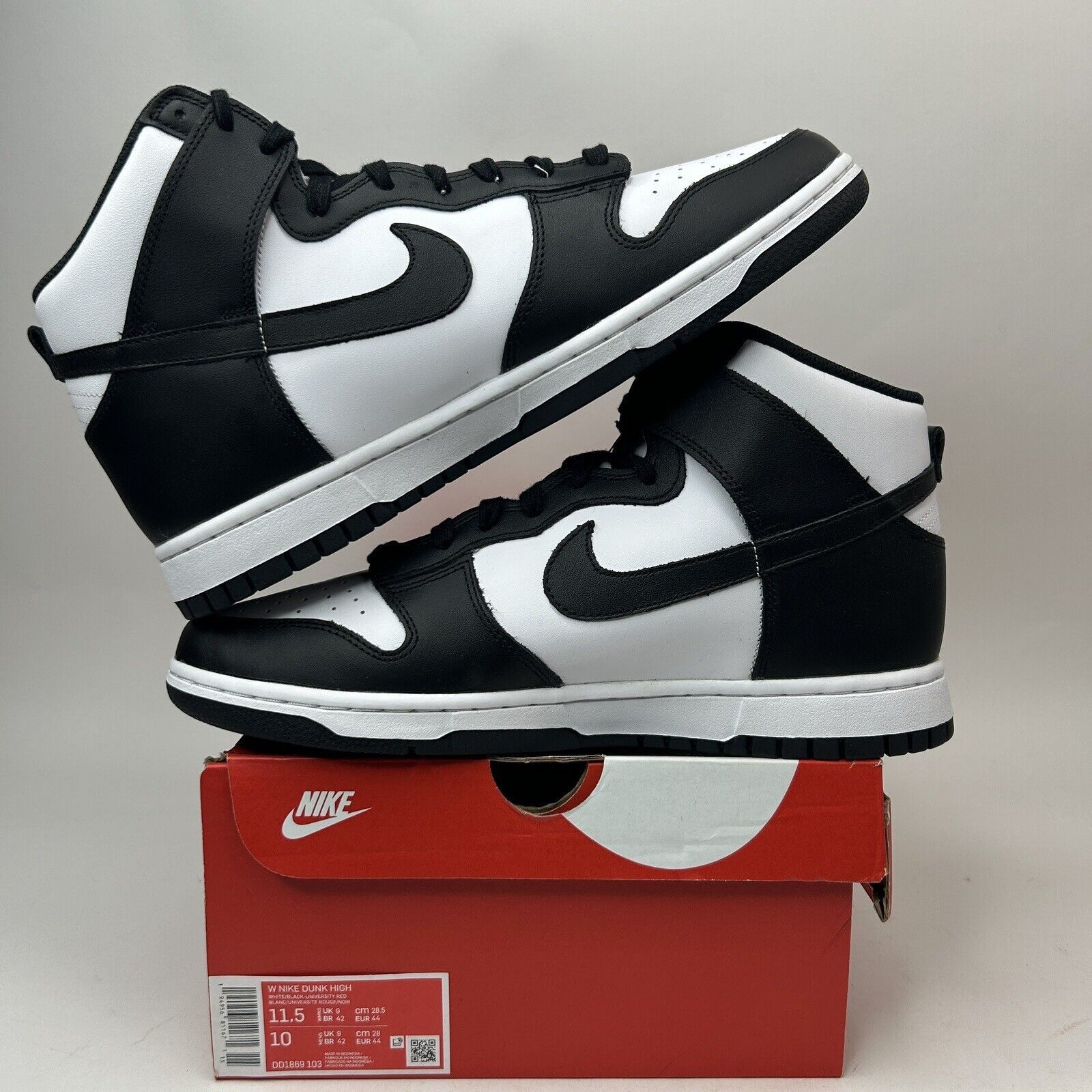 Nike Nike Dunk High WMNS “Panda/Black White” 2023 Size US 11.5 / IT 41.5 - 3 Thumbnail