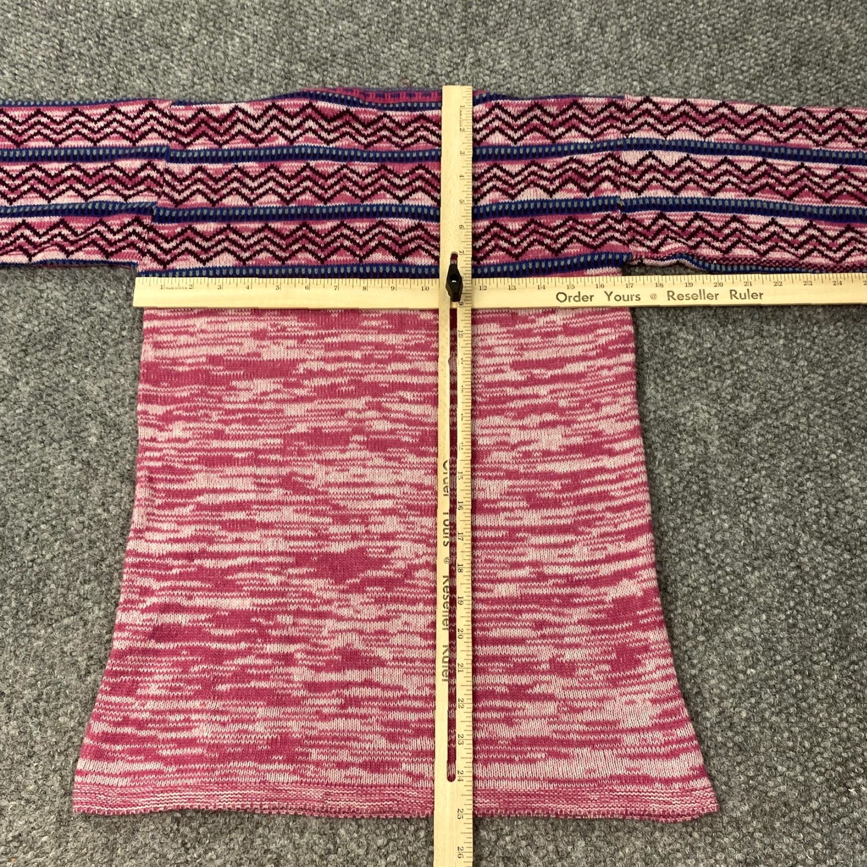 Pinko VINTAGE Pink Geometric Knit Sweater Womens Medium Pullover 80s USA Geometric 100% Acrylic Womens Pullover Size M / US 6-8 / IT 42-44 - 7 Thumbnail