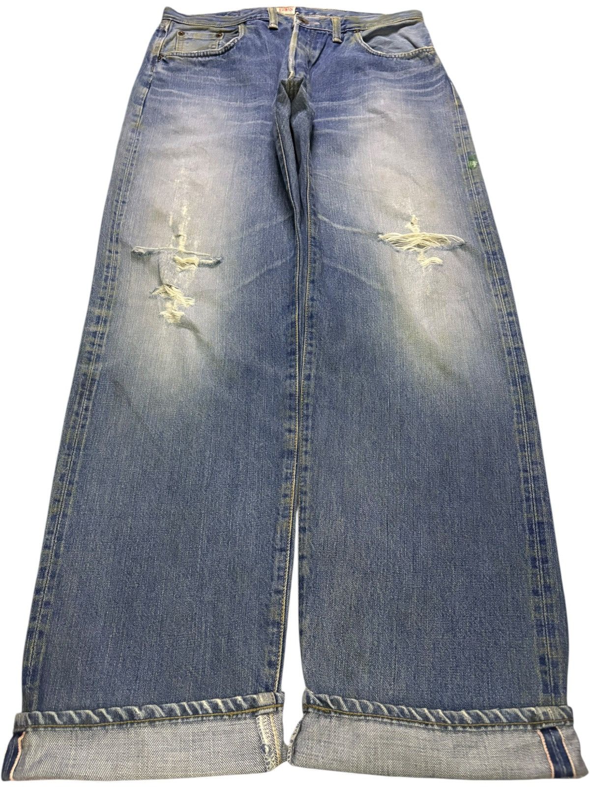 Edwin Vintage Edwin 505SXR Selvedge Distressed Baggy Jeans Size US 32 / EU 48 - 1 Thumbnail
