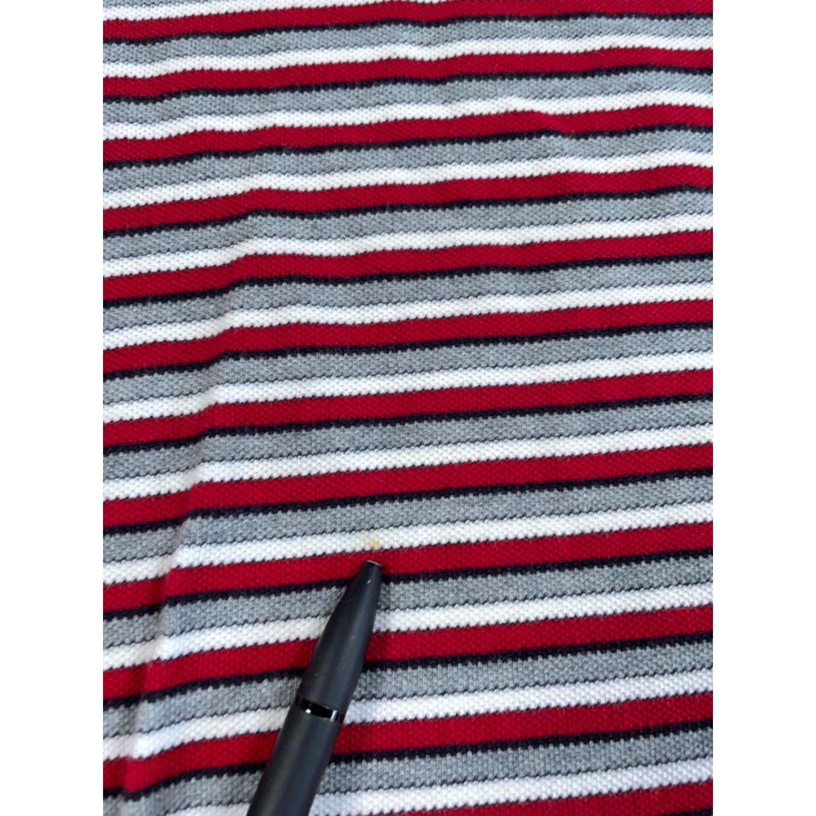 Ralph Lauren VINTAGE Chaps Ralph Lauren Striped T-Shirt Mens XL Red Gray Pique Cotton Preppy Embroidered Size US XL / EU 56 / 4 - 4 Thumbnail