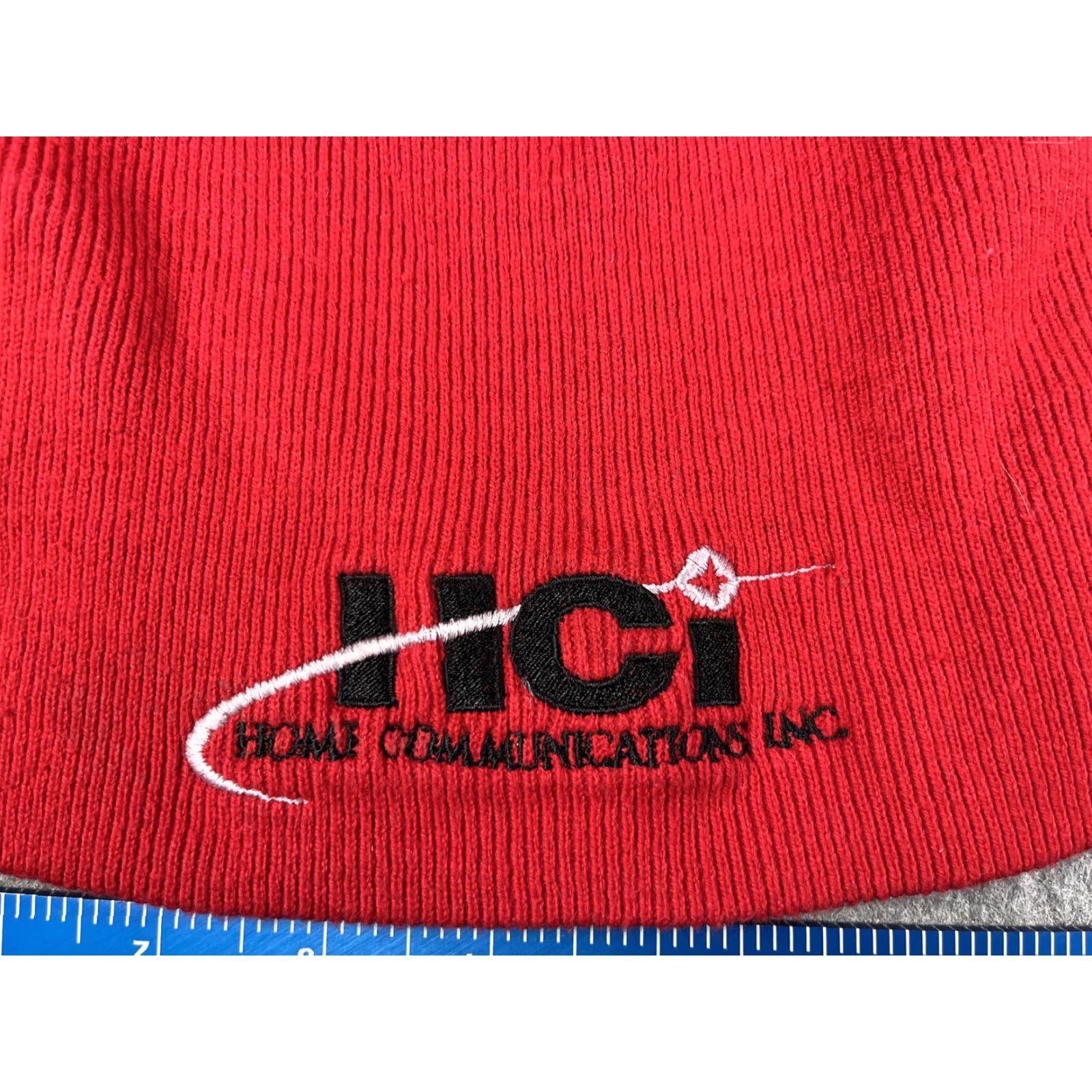 Vintage Otto Cap Hat Mens One Size Red Beanie Knit HCI Home Communications Logo Workwear Size ONE SIZE - 2 Thumbnail