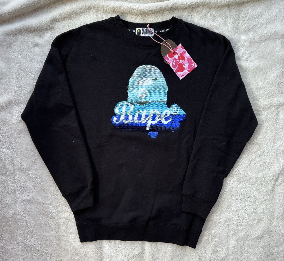 Bape Sequin Logo Crewneck Sweater