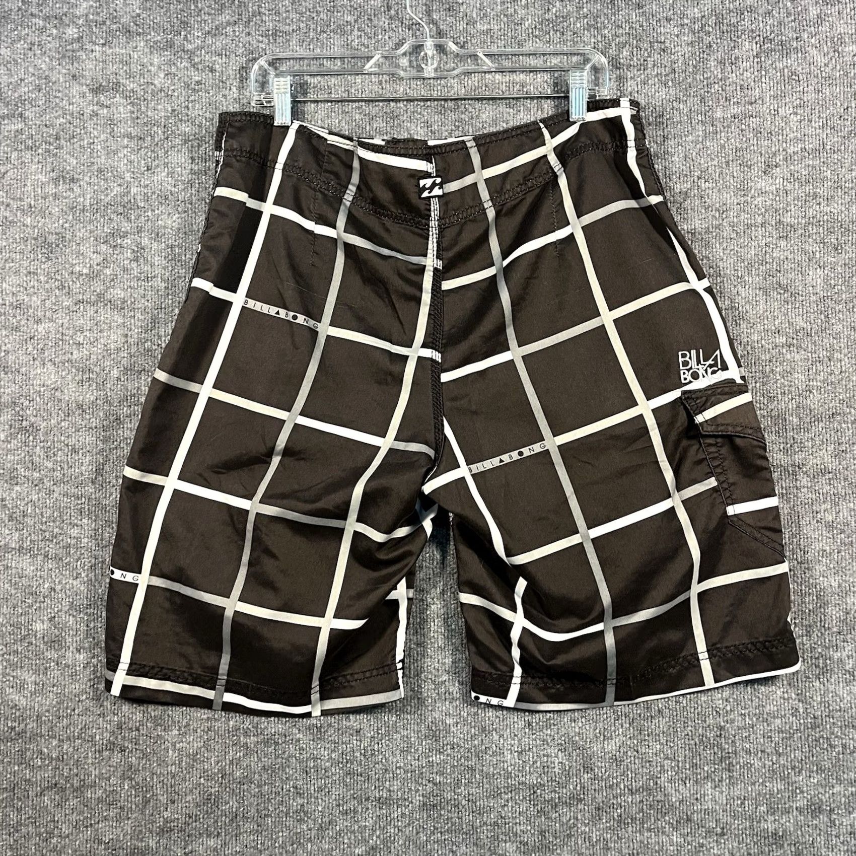 Billabong VINTAGE Billabong Board Shorts Swim Trunks Gray Plaid Embroidered Mens 32 Irons Size US 32 / EU 48 - 7 Thumbnail