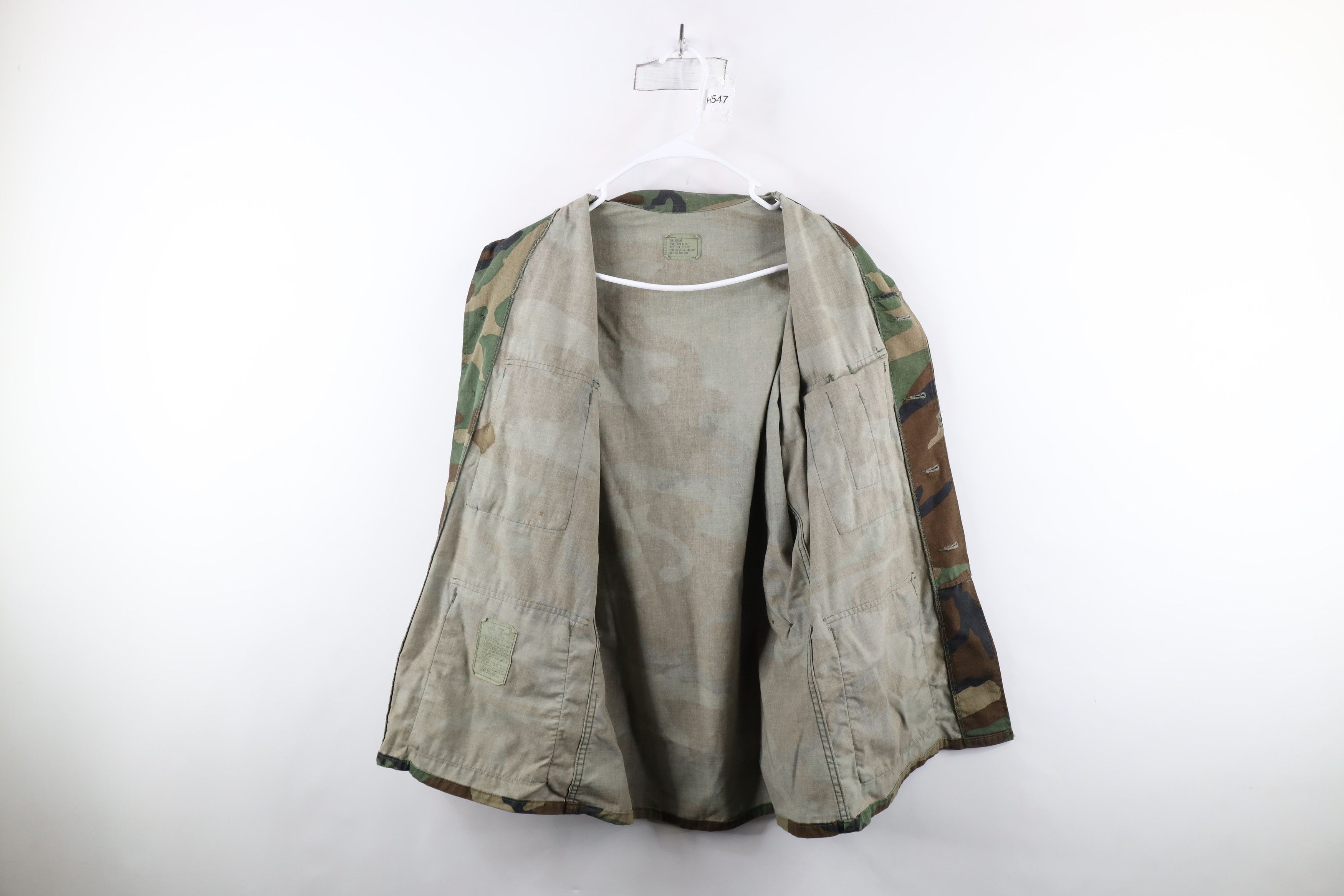 Vintage Vintage 80s Woodland Camouflage Combat Coat Jacket USA Size US S / EU 44-46 / 1 - 10 Thumbnail