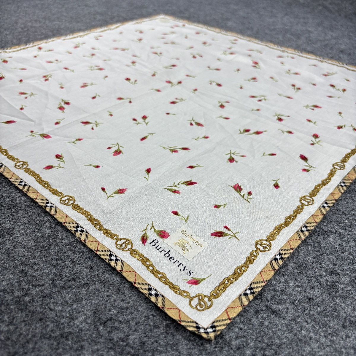 Burberry × Vintage Handkerchief # E003 # Bandana # Neckerchief Size ONE SIZE - 5 Thumbnail