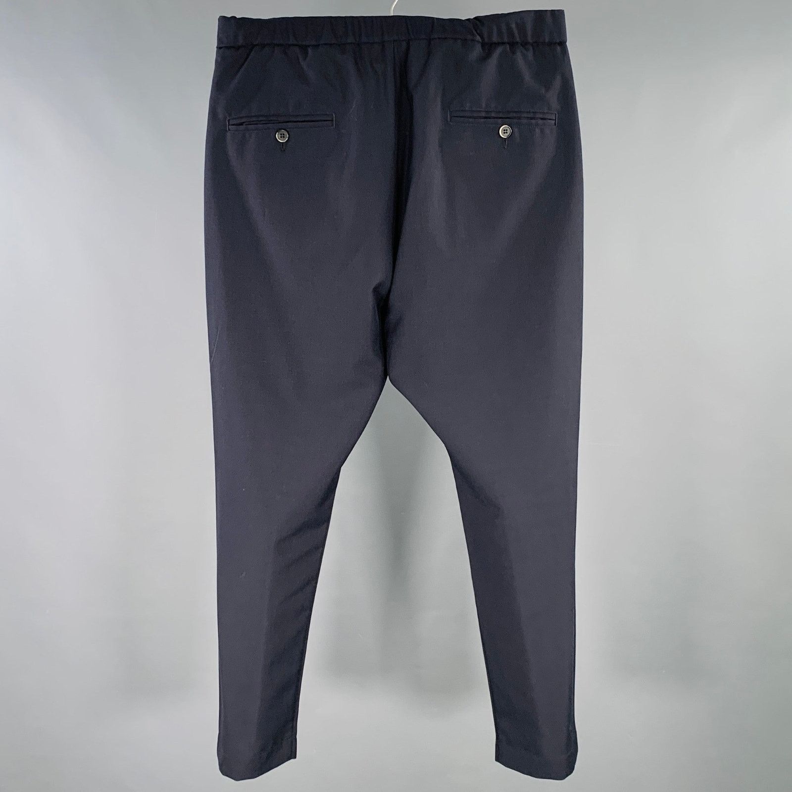 Barena BARENA Size 30 Navy Wool Cotton Drawstring Casual Pants Size US 30 / EU 46 - 2 Thumbnail