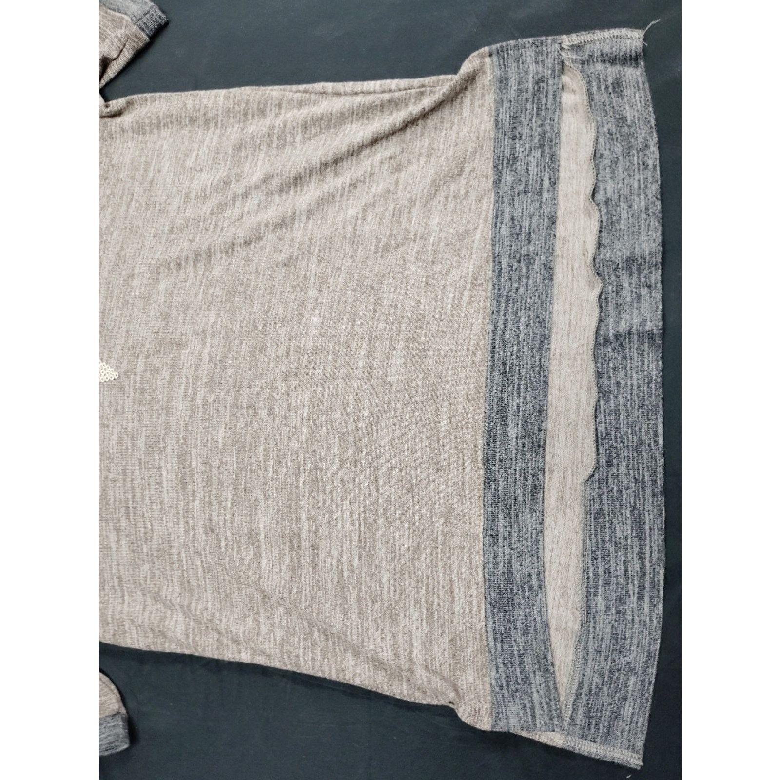 Casey Vidalenc Vidifid Lace Trim Knit Top - Taupe Size L / US 10 / IT 46 - 5 Thumbnail
