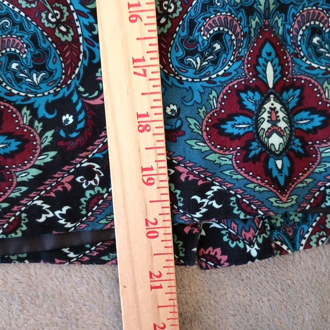 Talbots Talbots Skirt Petites 6P Blue Paisley Knee Length Pencil Lined Slit Women XS? Size 28" / US 6 / IT 42 - 4 Thumbnail