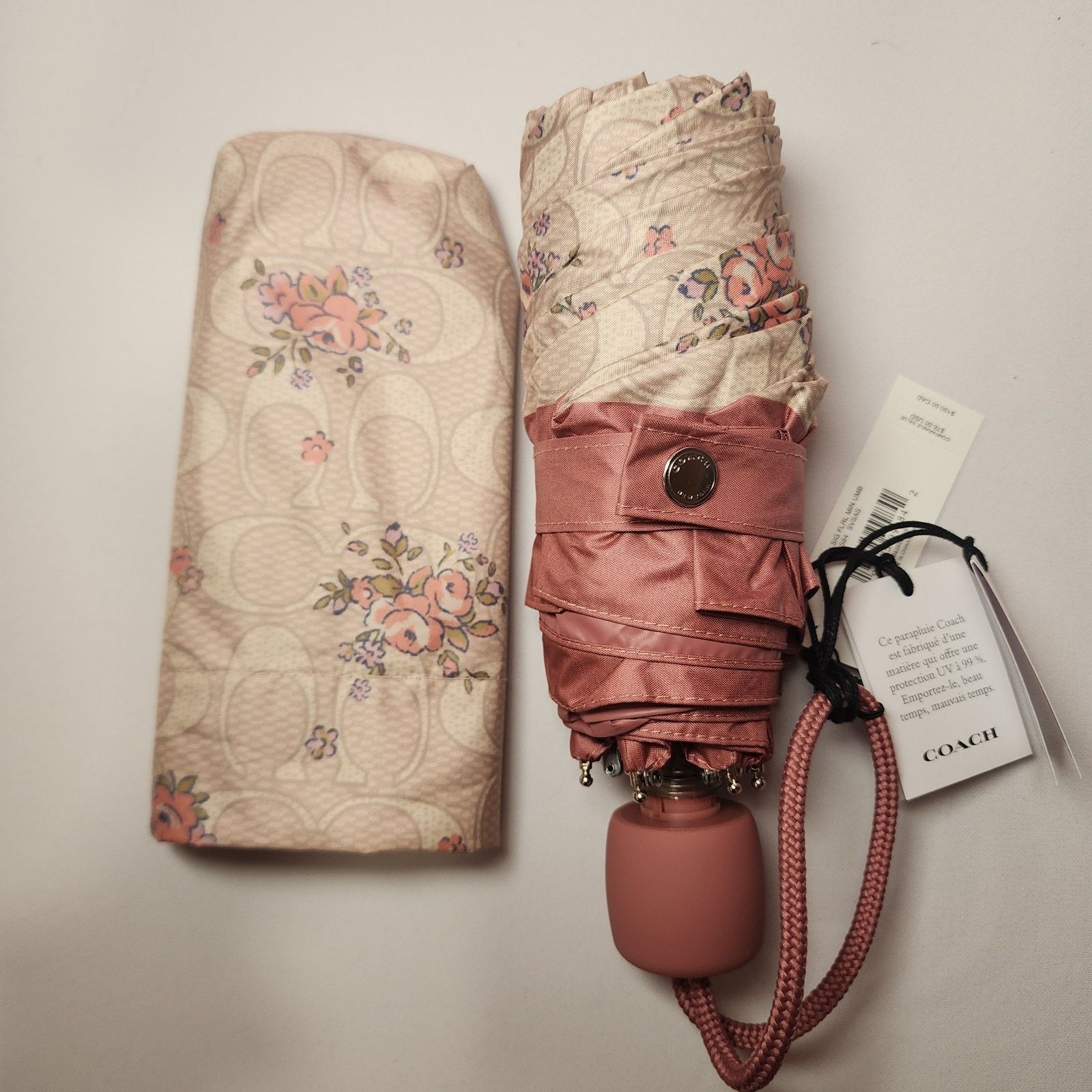 Coach NWT Coach CCS84 Uv Protection Mini Umbrella Floral Print Size ONE SIZE - 3 Thumbnail